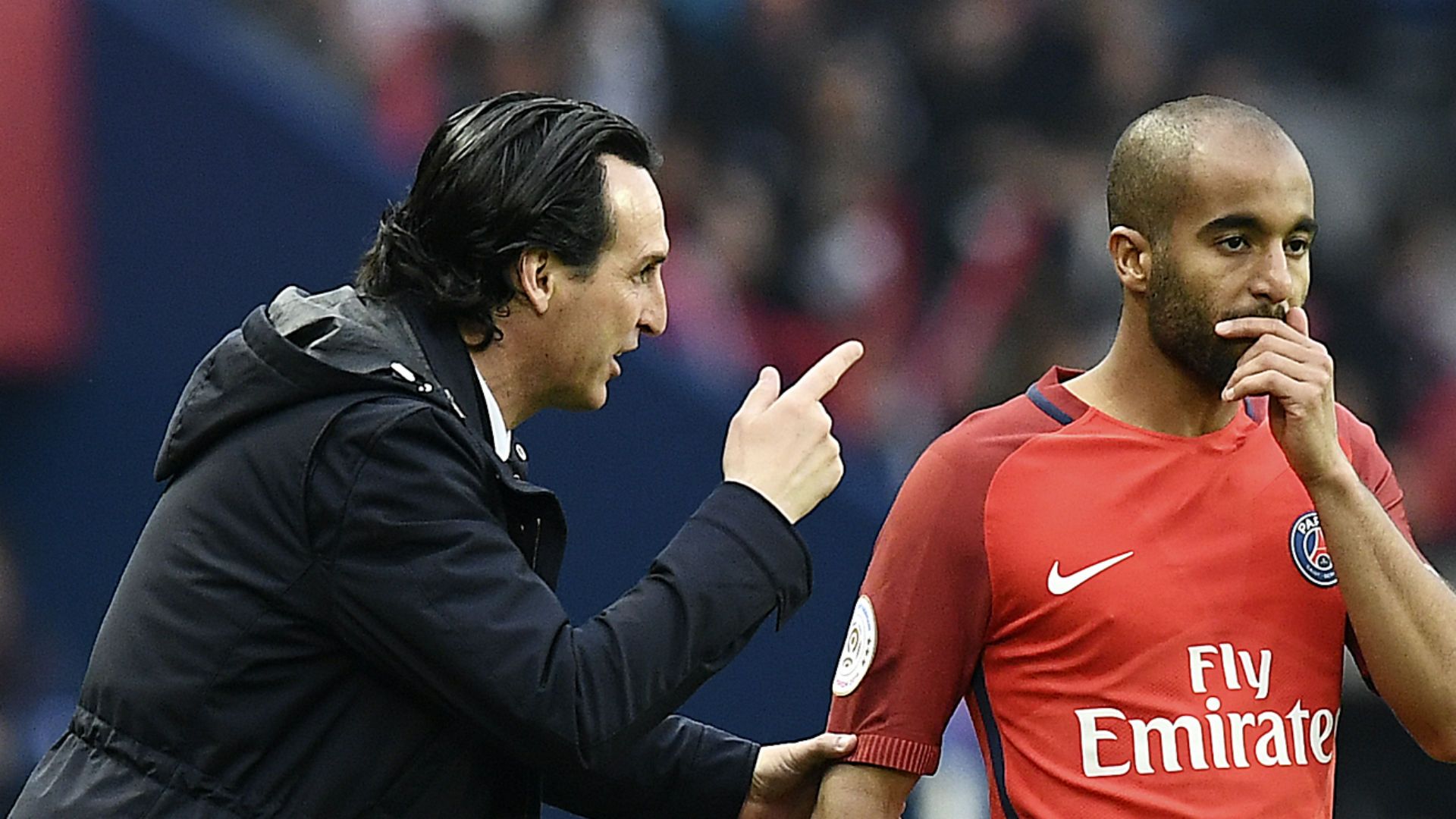 Unai Emery Lucas Moura PSG Ligue 1 050617