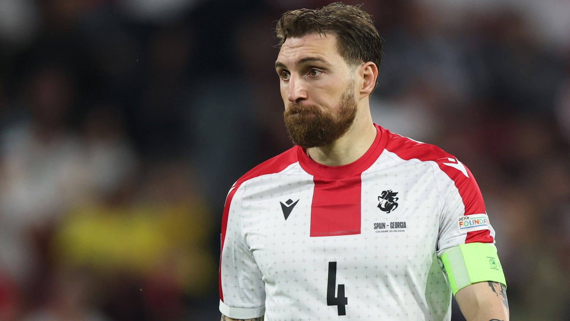 Guram Kashia of Georgia reacts 