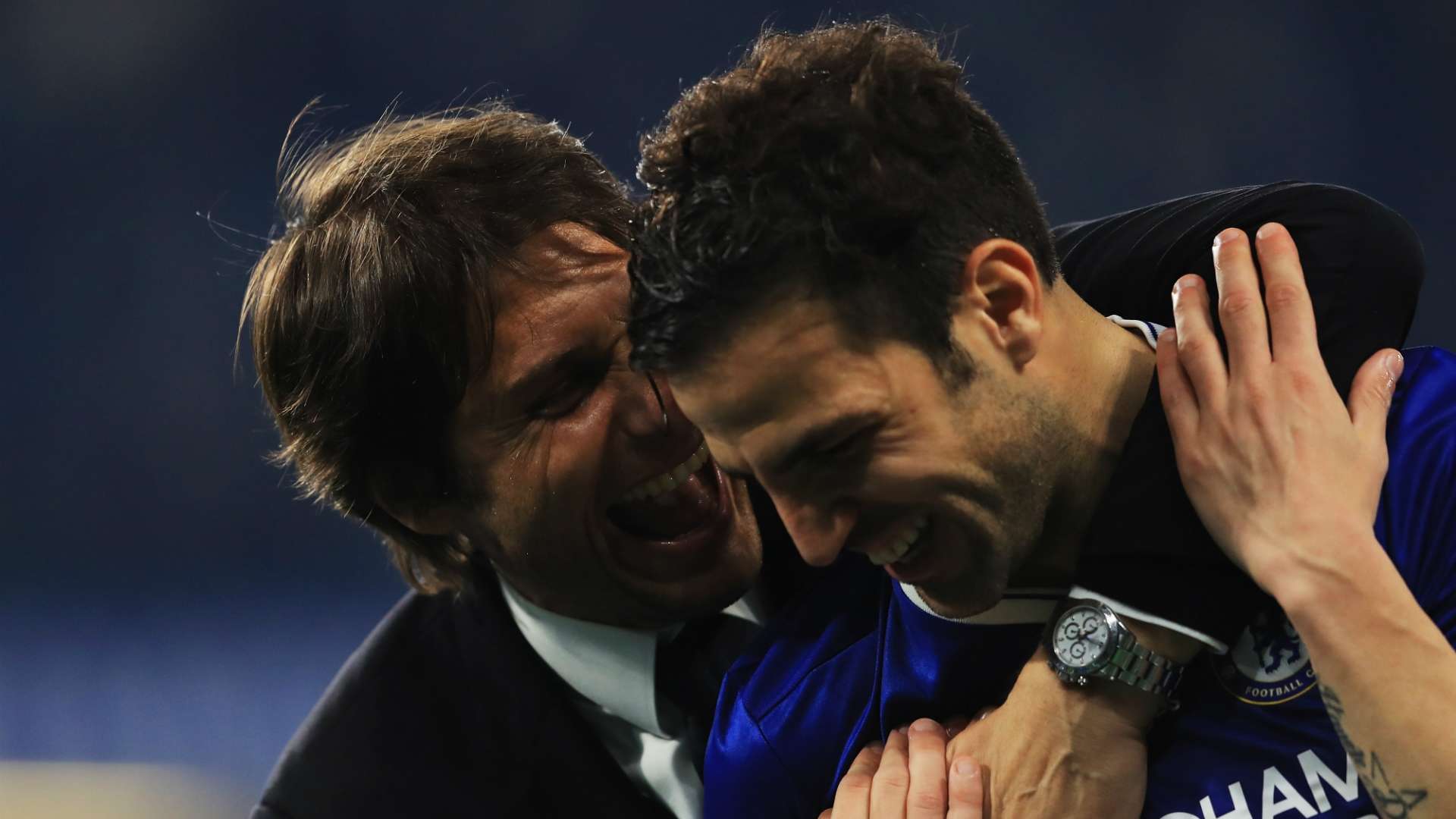 Antonio Conte and Cesc Fabregas - cropped