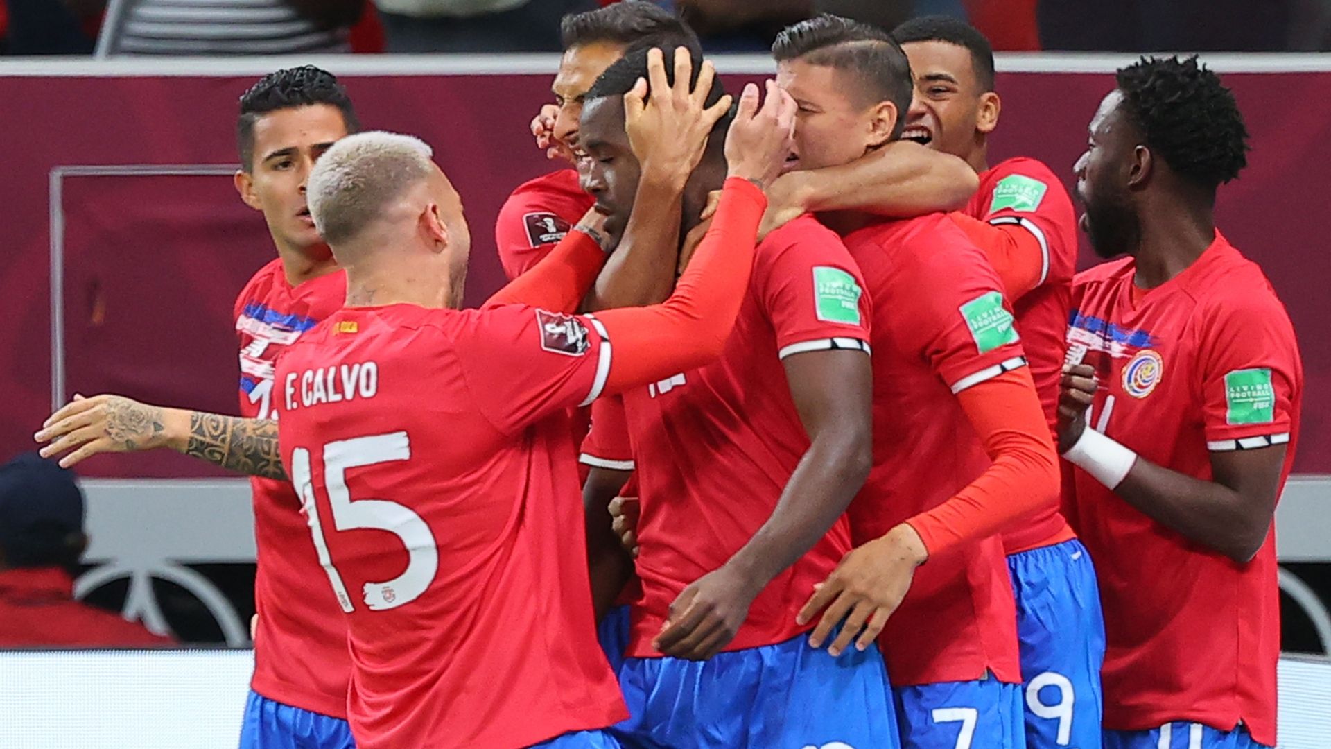 Costa Rica celebrating New Zealand