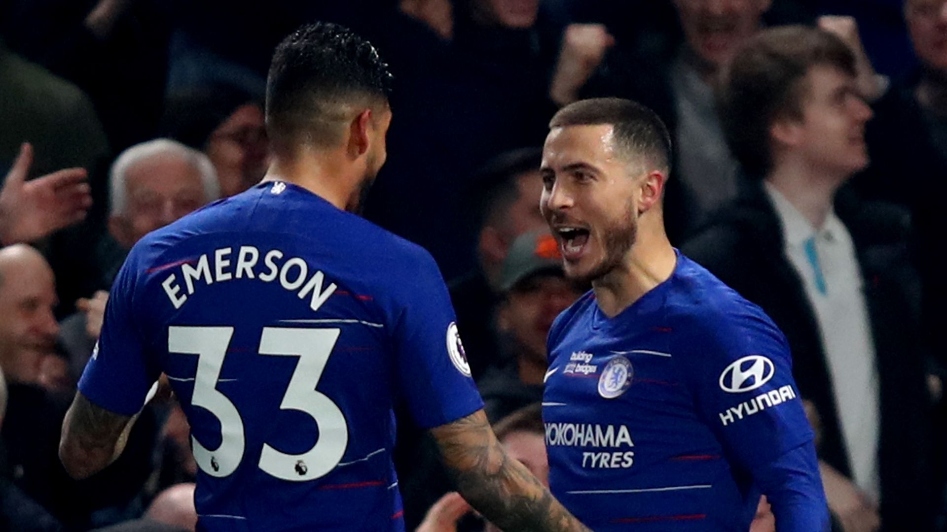 Emerson Palmieri, Eden Hazard, Chelsea vs West Ham 2018-19