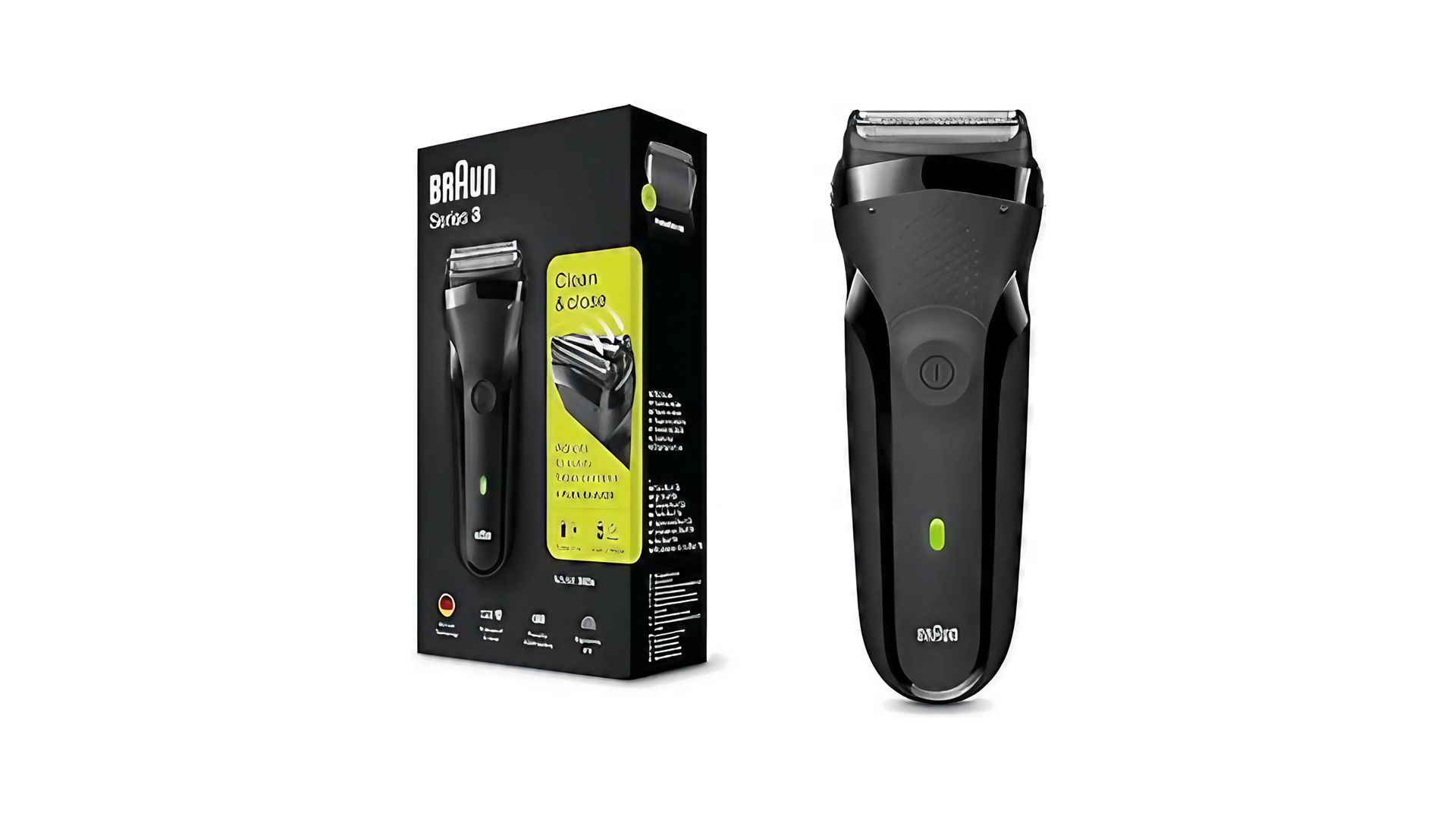 ماكينة حلاقة كهربائية سلسلة 3 300S قابلة لاعادة الشحن للرجال من براون، اسود