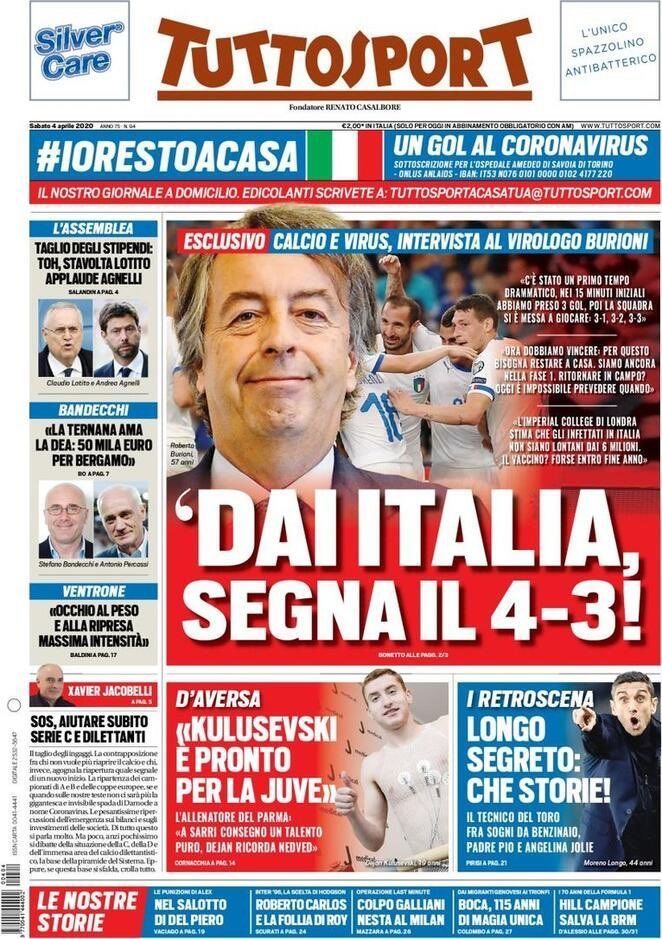 4 April 2020 Tuttosport