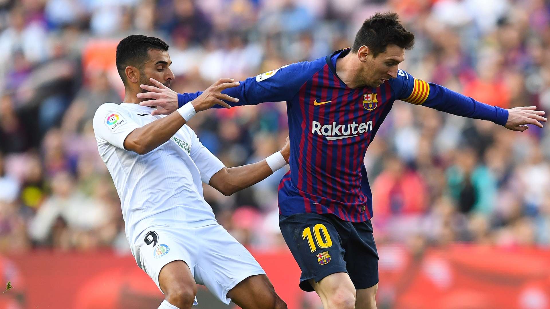Ángel (Getafe) y Messi (Barcelona)