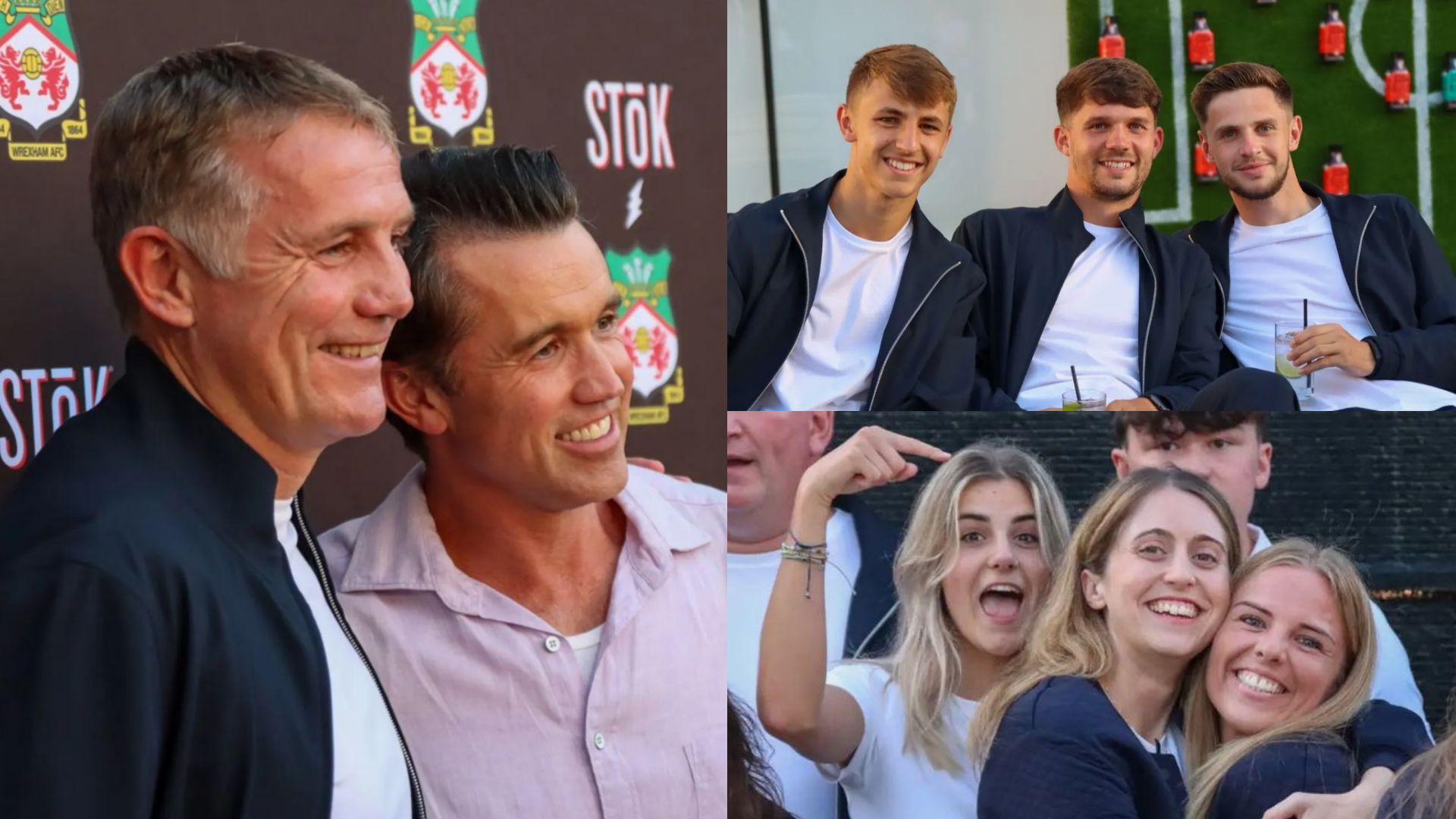 GFX Phil Parkinson Rob McElhenney Wrexham party 2024