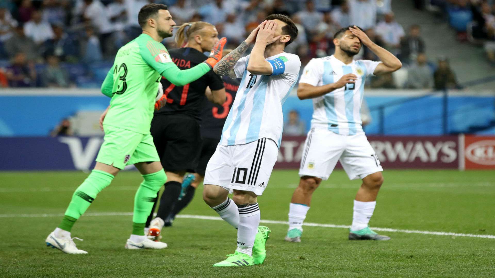 croatia argentina - danijel subasic lionel messi sergio aguero - world cup - 21062018