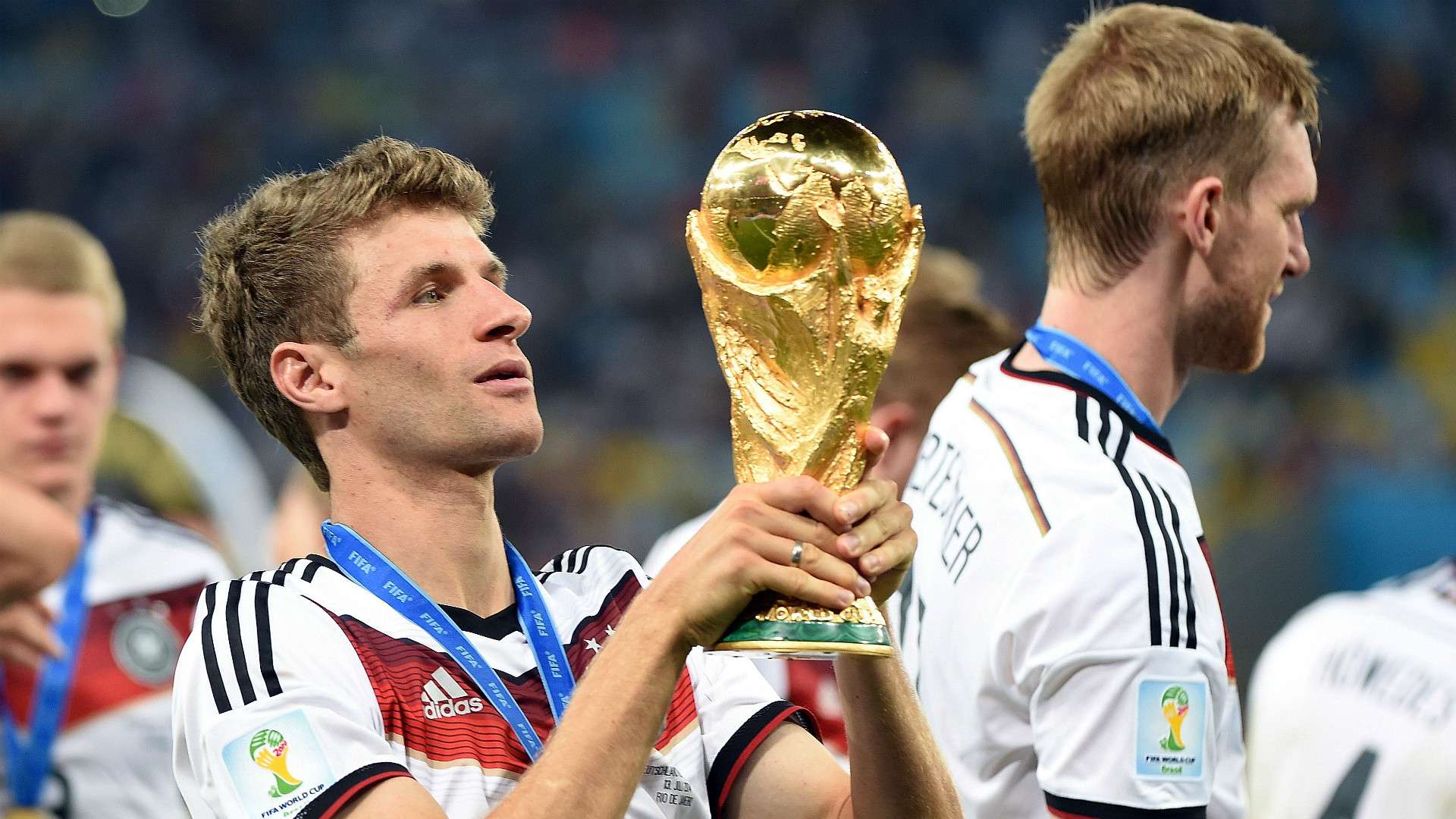 Thomas Muller Germany FIFA World Cup Trophy