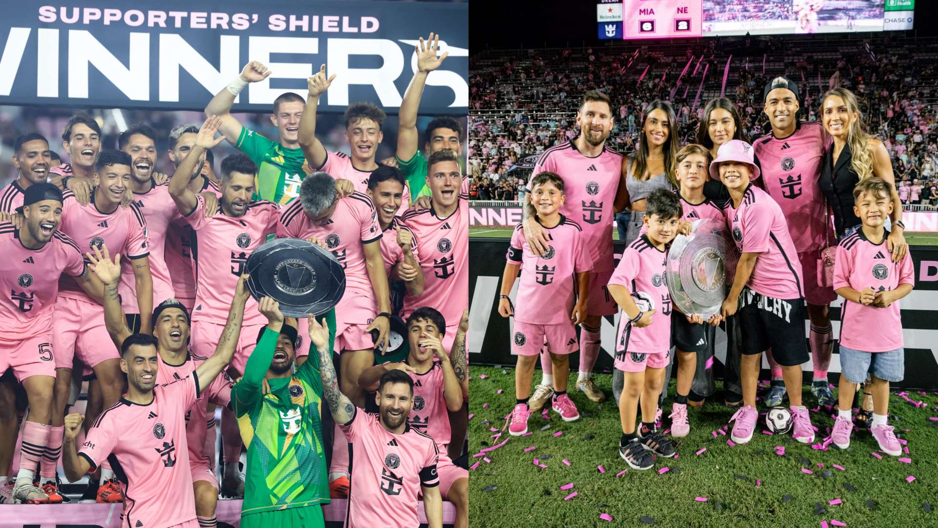 Lionel Messi Antonela Luis Suarez Inter Miami Supporters' Shield 2024