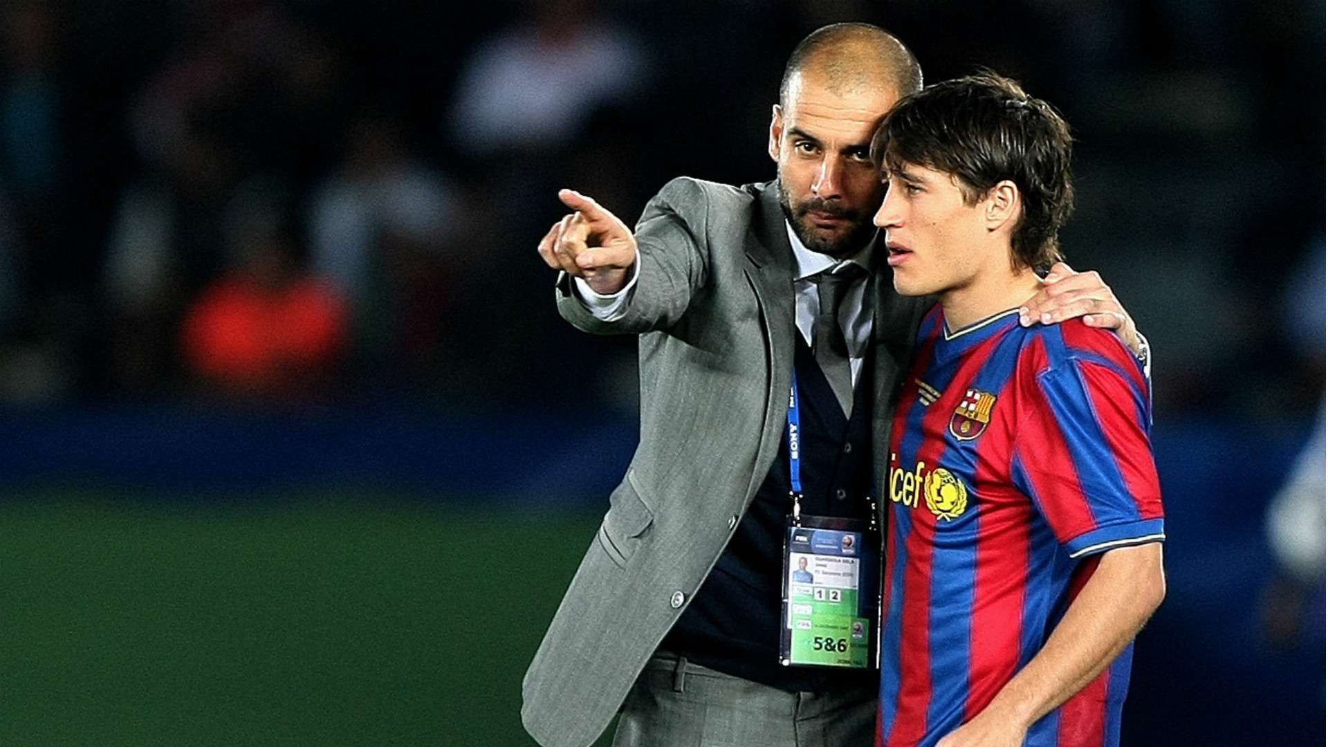 Pep Guardiola Bojan Krkic Barcelona
