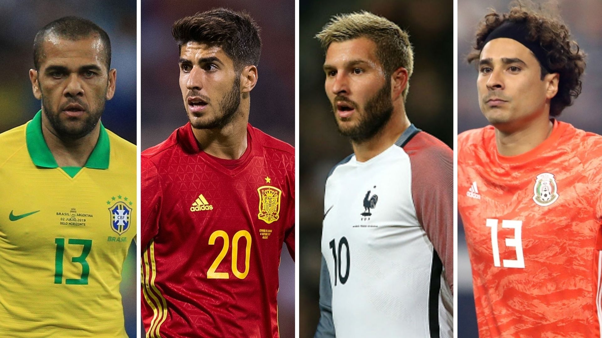 Dani Alves, André-Pierre Gignac, Marco Asensio, Guillermo Ochoa
