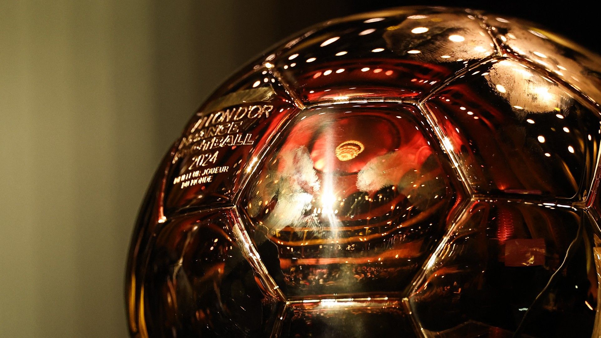 This photograph shows the Ballon d'Or trophy