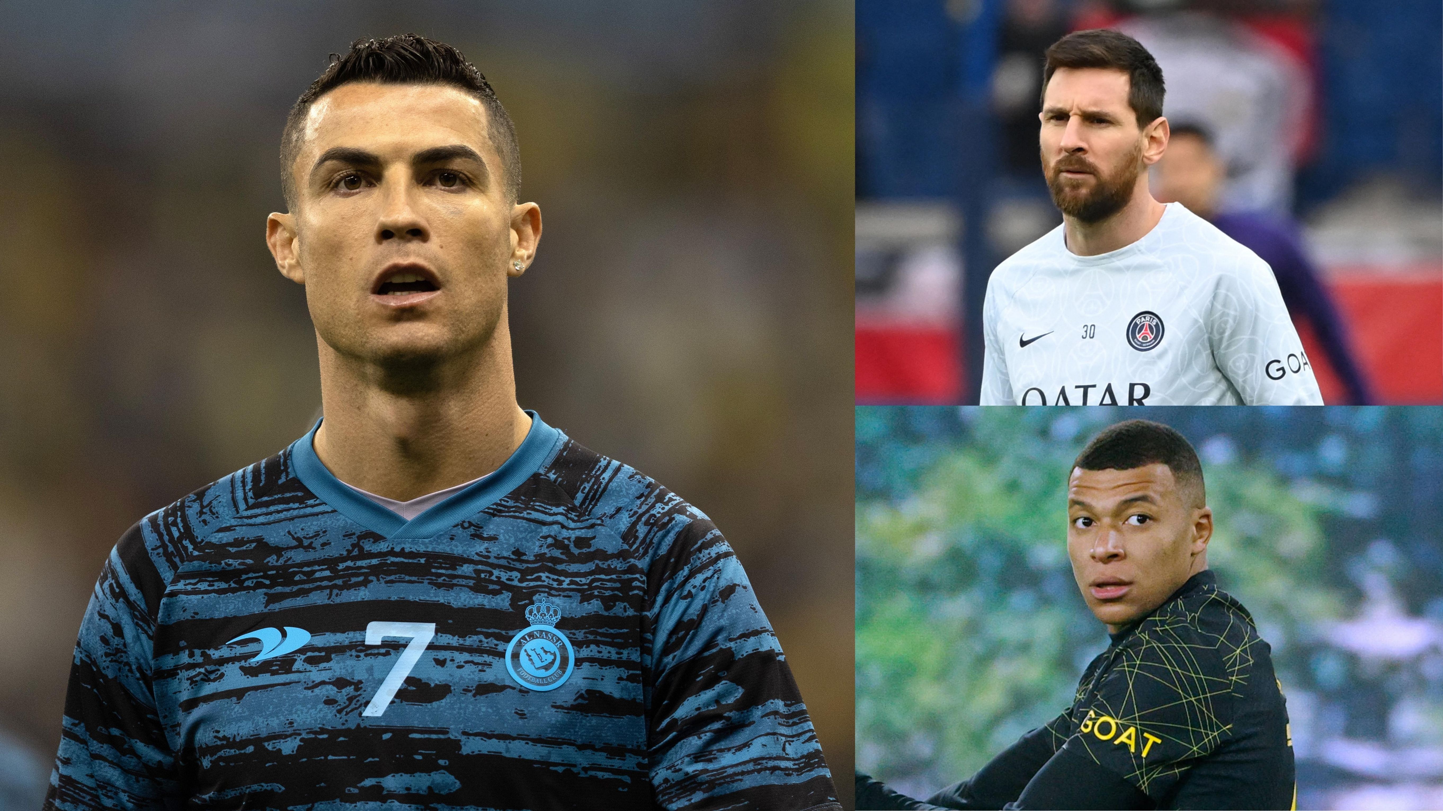 Cristiano Ronaldo Lionel Messi Kylian Mbappe GFX