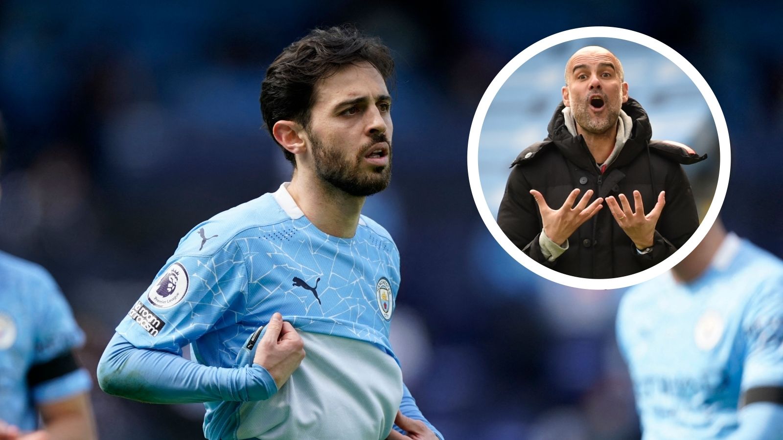 Bernardo Silva Pep Guardiola Manchester City Leeds GFX