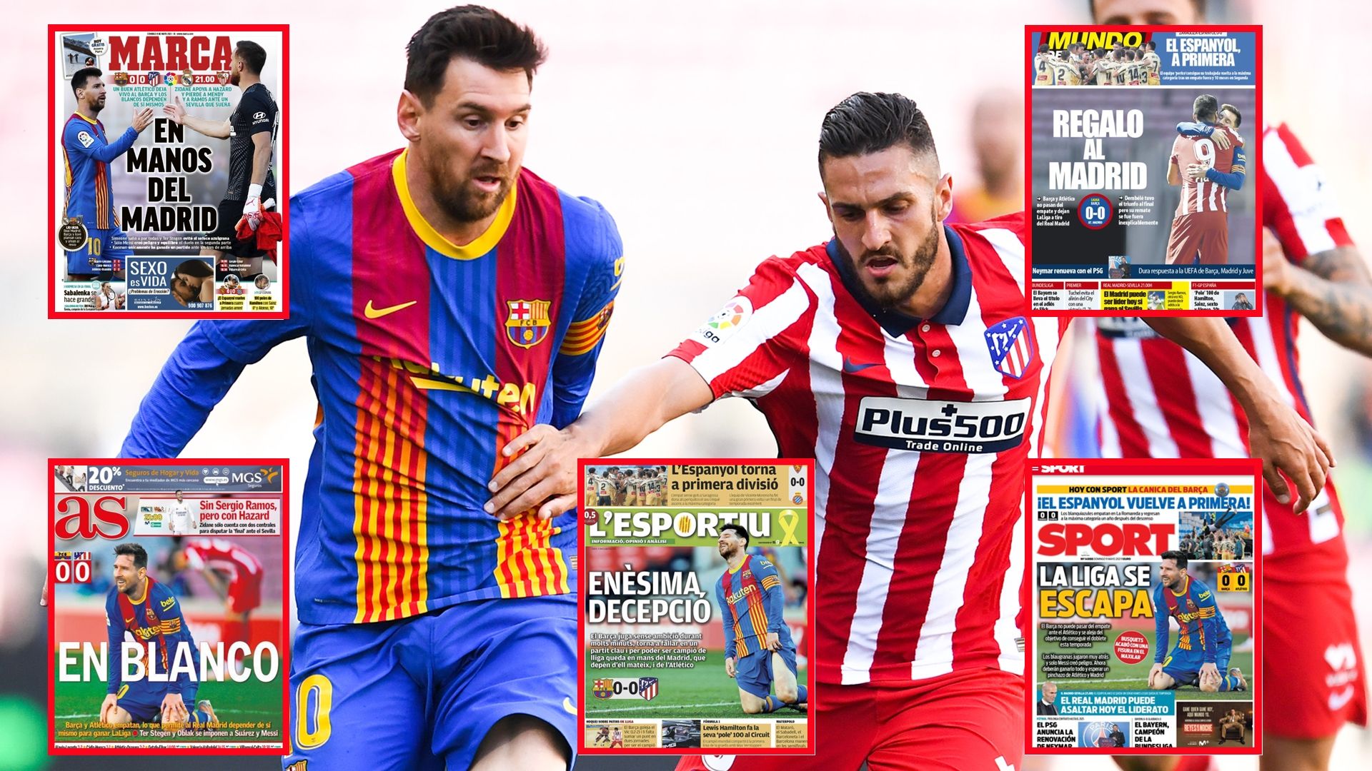 Portadas del Barcelona vs. Atlético de Madrid