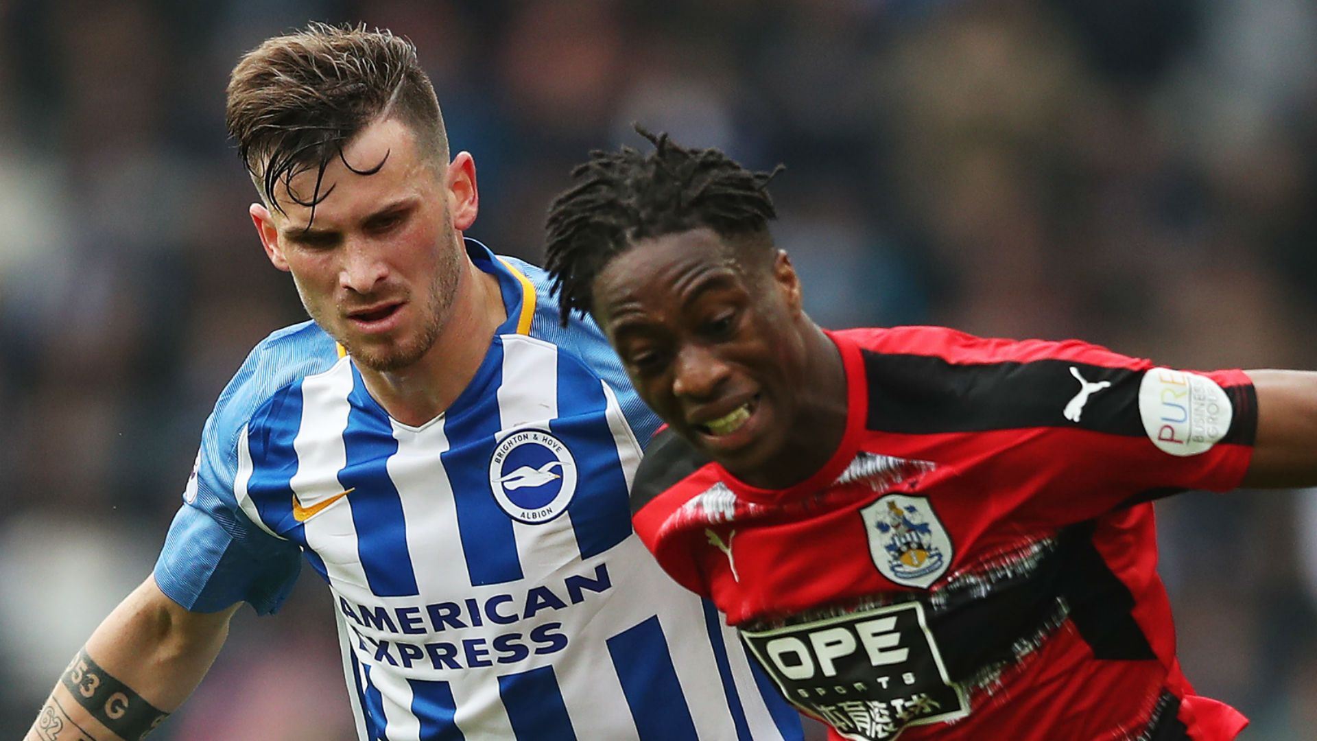 Terence Kongolo Pascal Gross Huddersfield Town Brighton and Hove Albion
