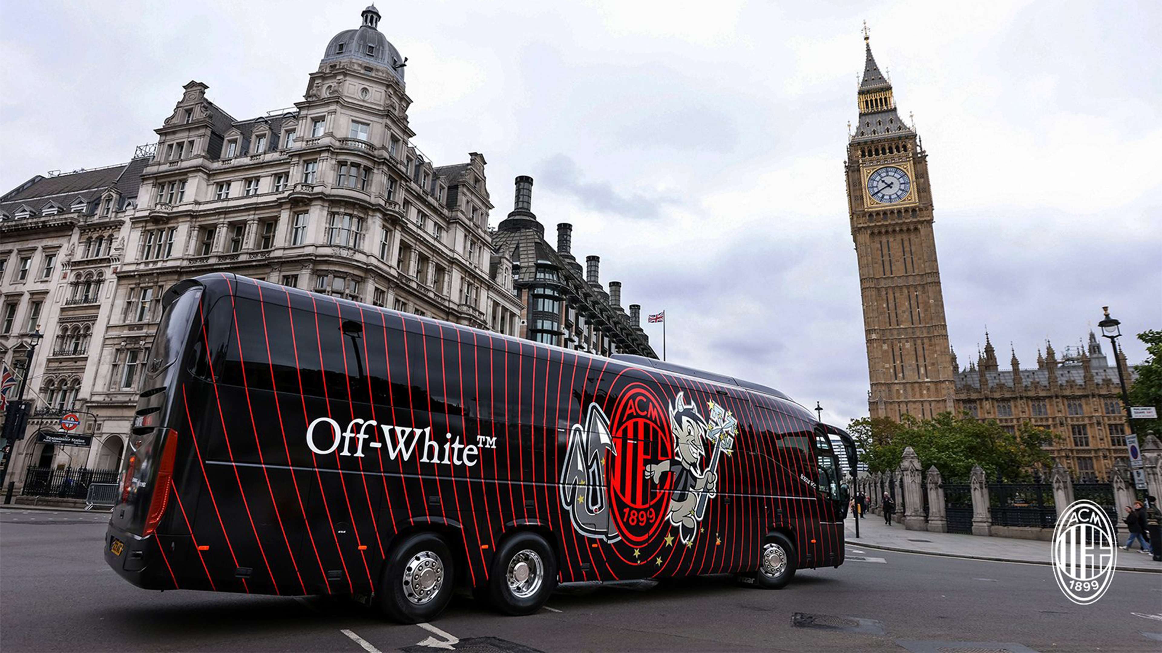 AC Milan Off White style partnership - tour bus