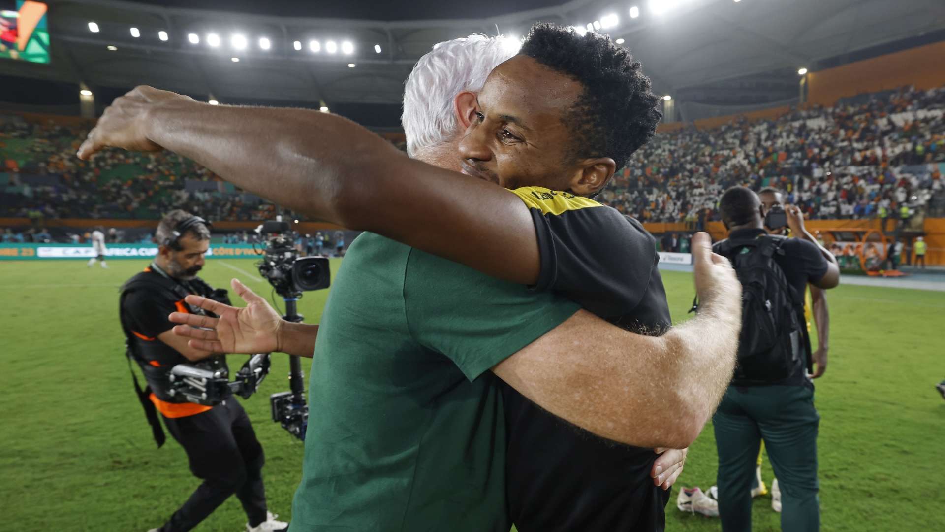 Themba Zwane and Hugo Broos, Bafana Bafana