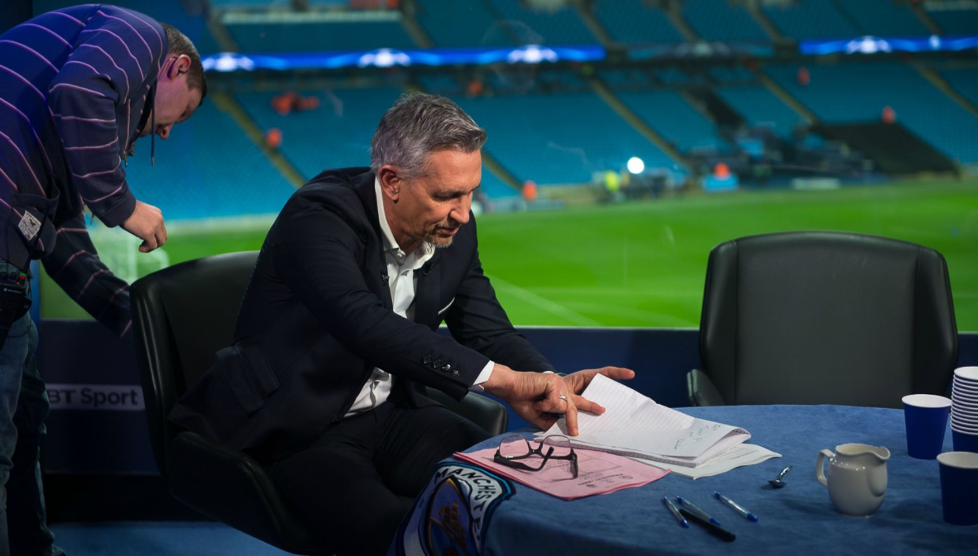 Gary Lineker goes over his lines