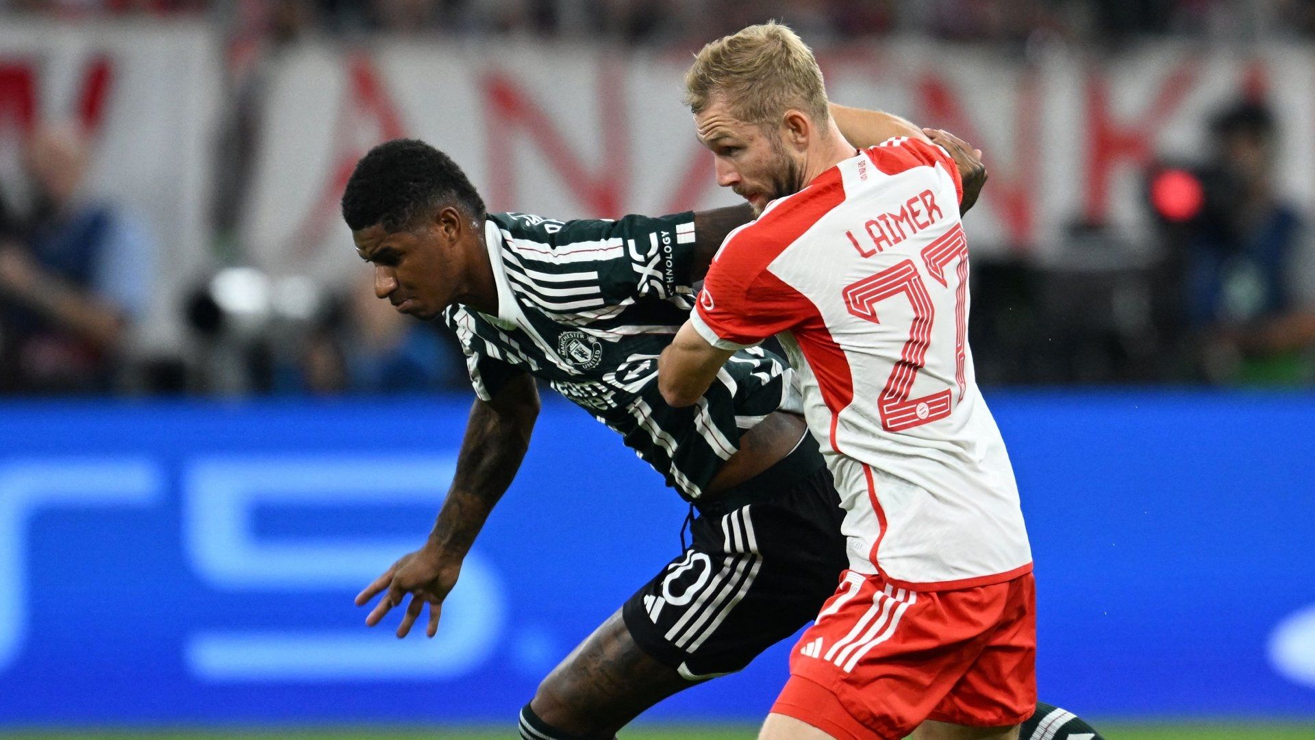 Marcus Rashford Konrad Laimer Bayern Munich Manchester United 2023-24