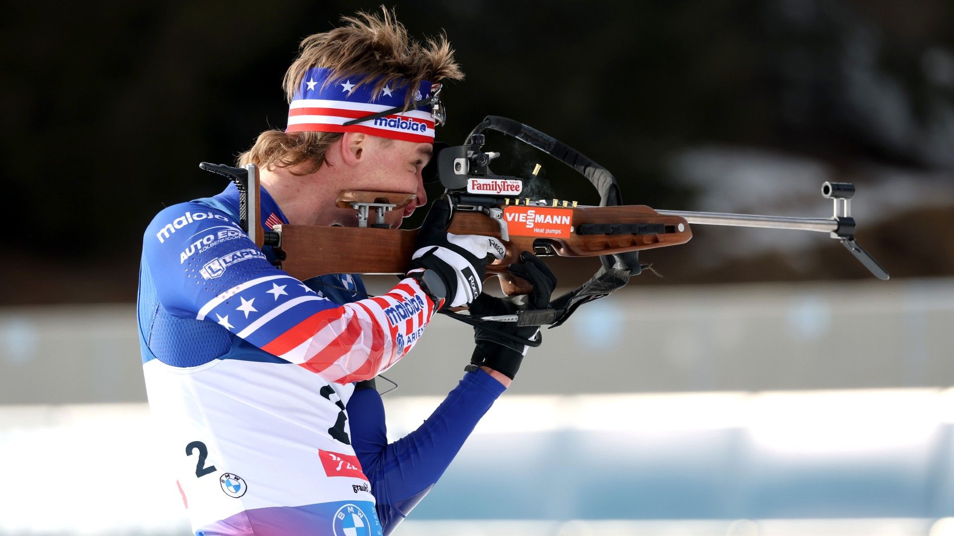 Campbell Wright of Team United States at the shooting range 
