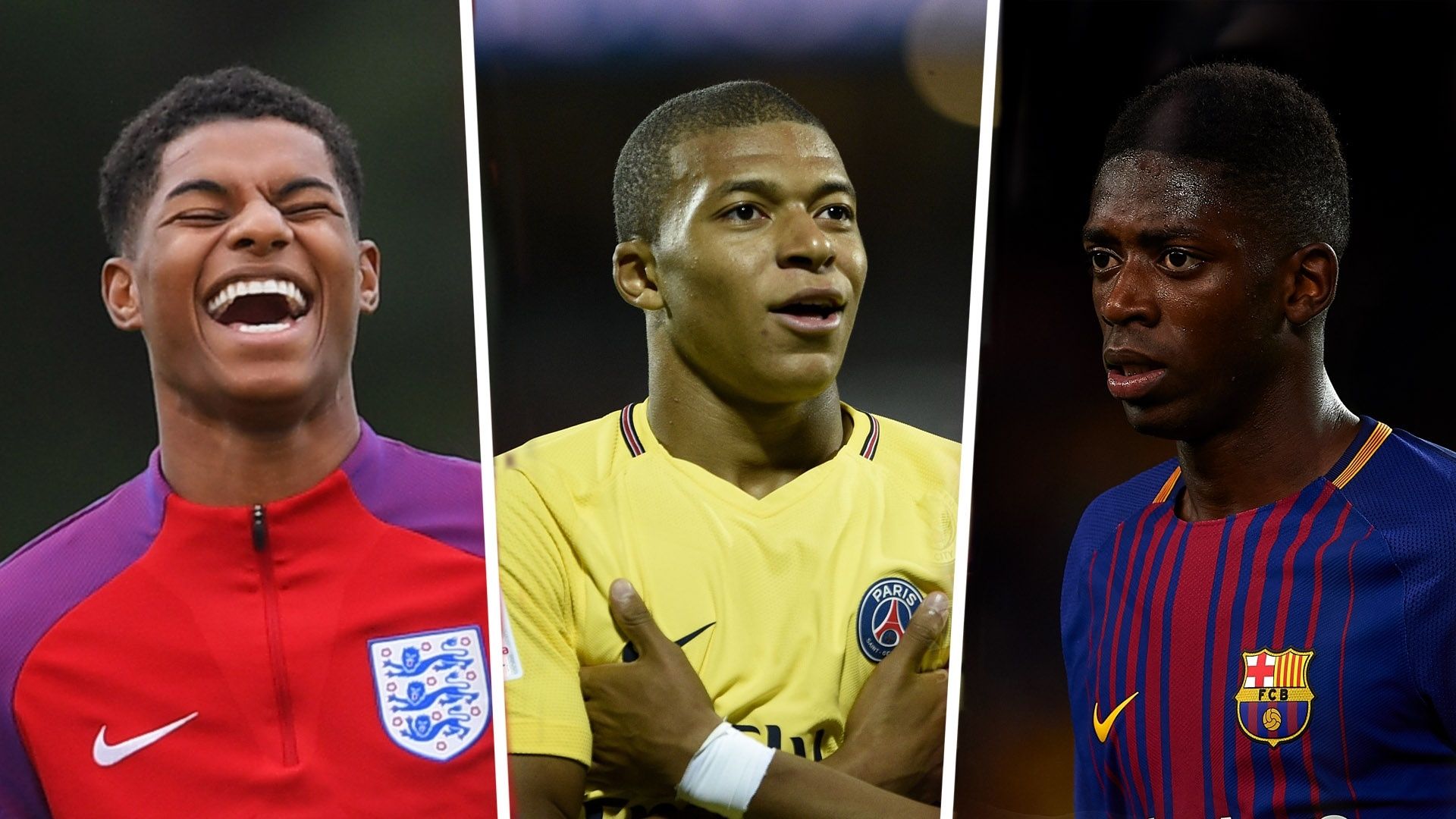 GFX Golden Boy Marcus Rashford Kylian Mbappe Ousmane Dembele