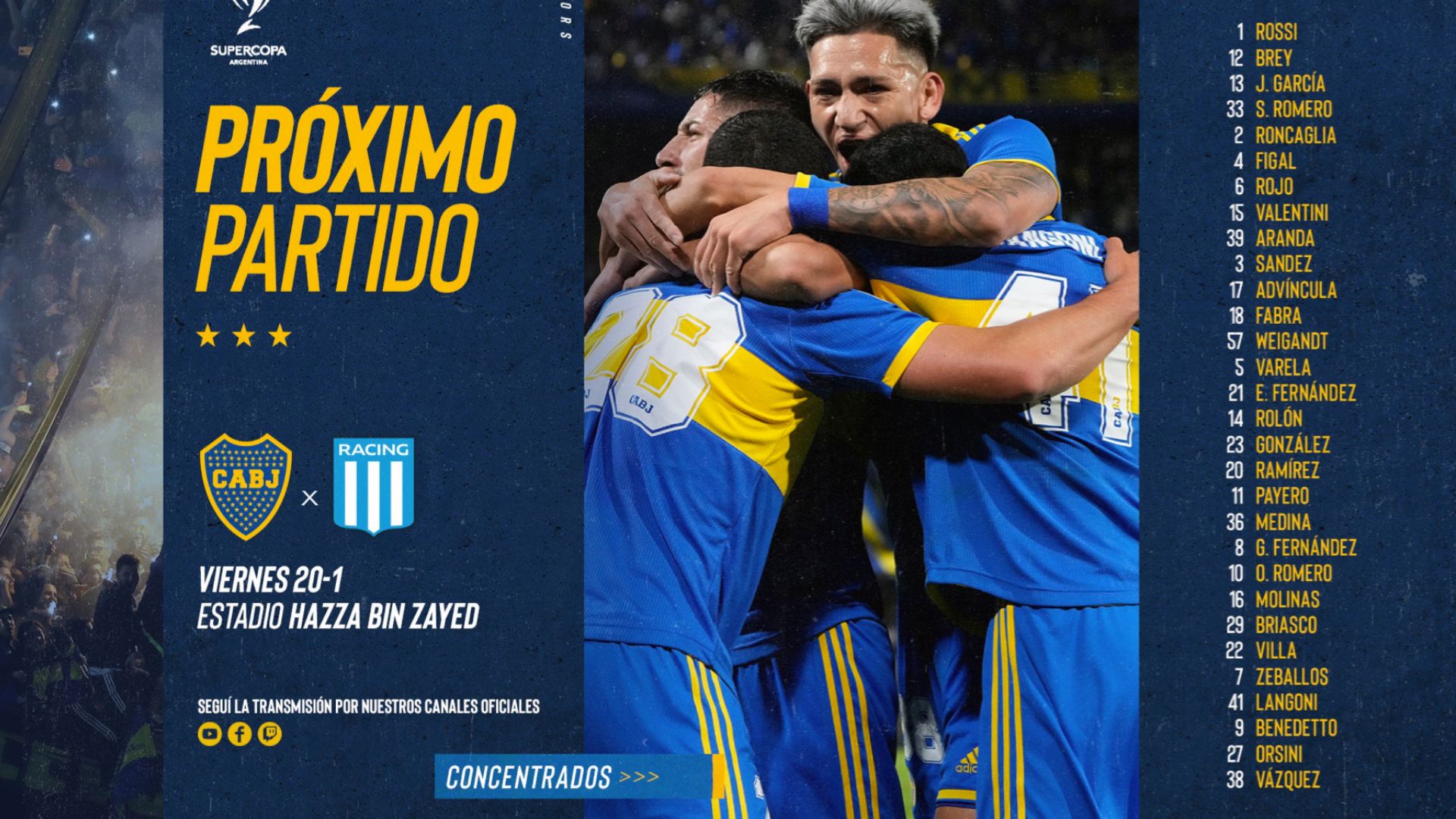 concentrados boca racing supercopa internacional 2023