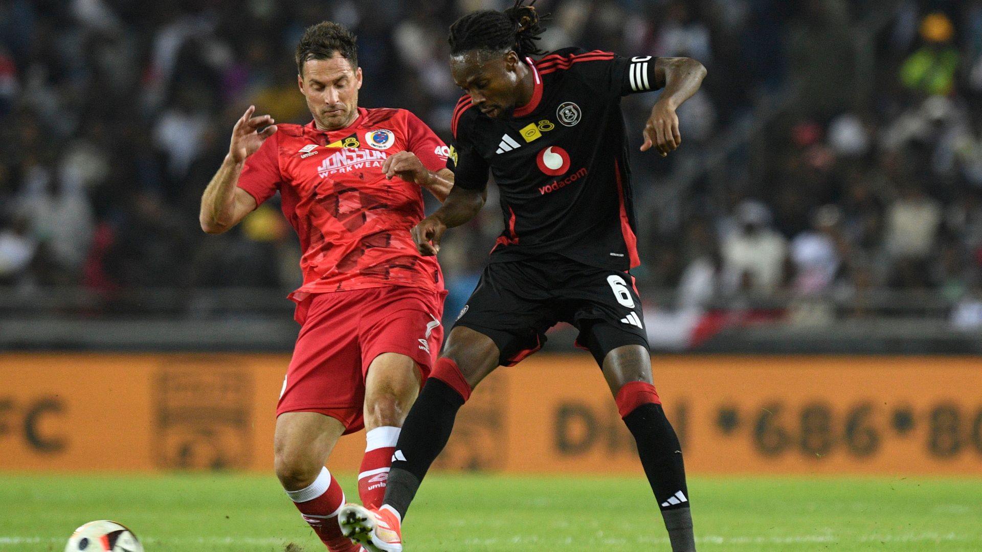 Bradley Grobler & Olisa Ndah, Orlando Pirates vs SuperSport United, August 2024