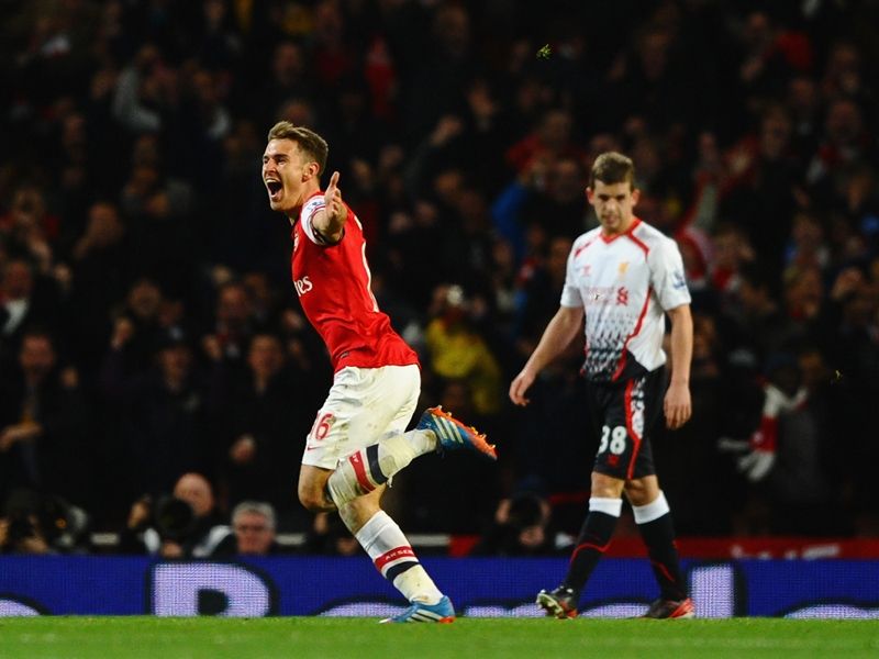 Aaron Ramsey Arsenal v Liverpool - Premier League 11022013