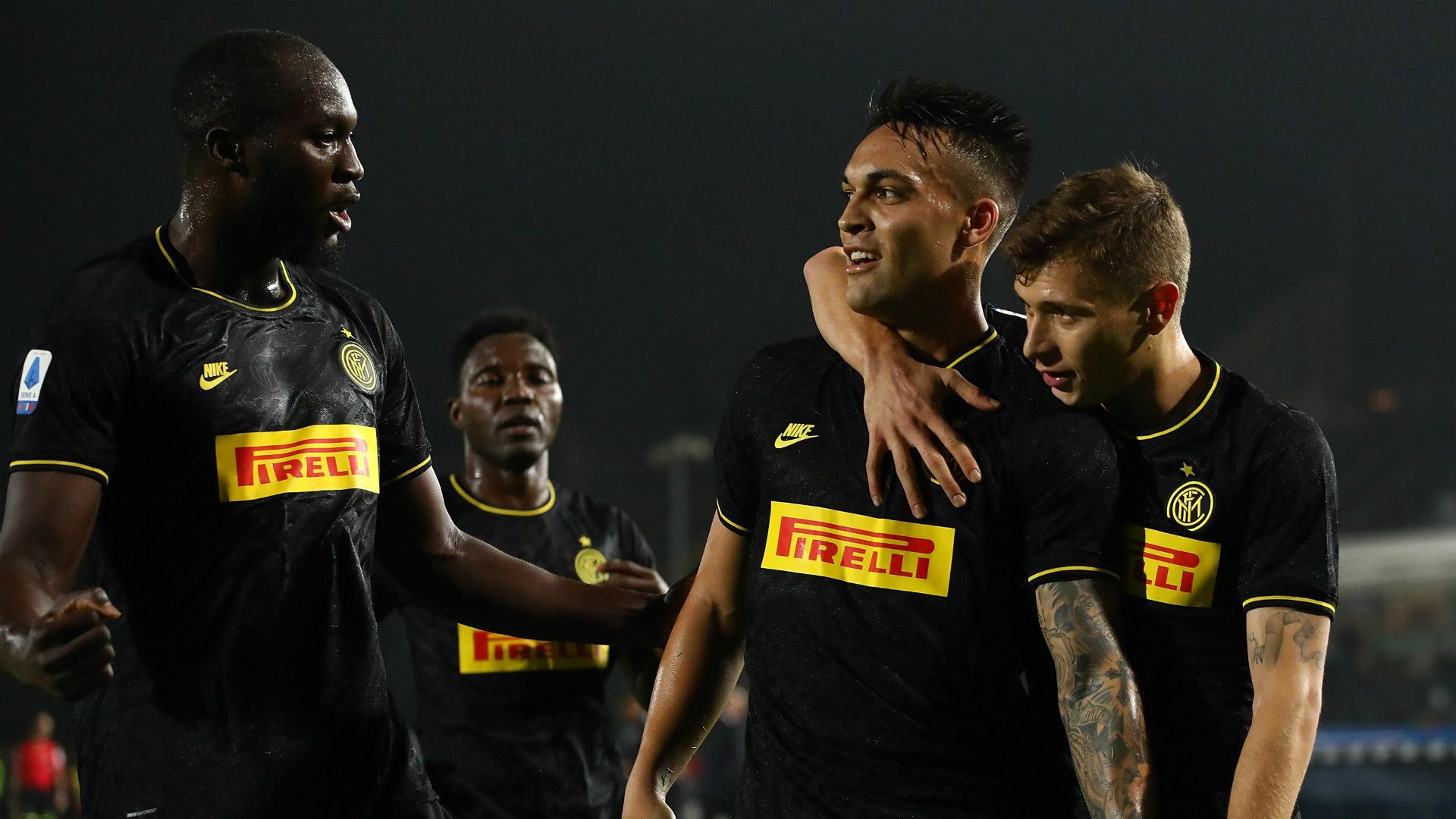 Lautaro Martinez celebrating Inter Brescia