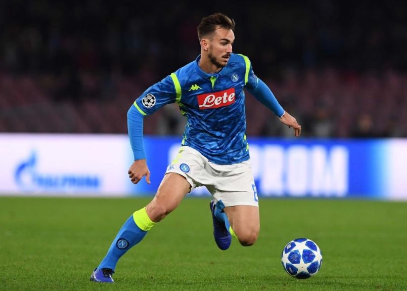 Fabián, con la camiseta del Nápoles