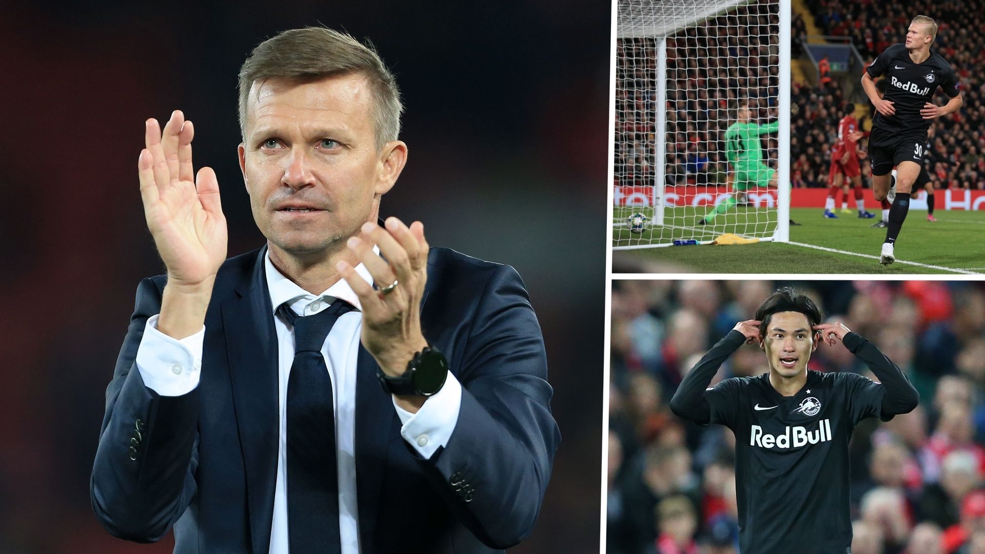 Jesse Marsch Haaland Minamino Salzburg Liverpool GFX