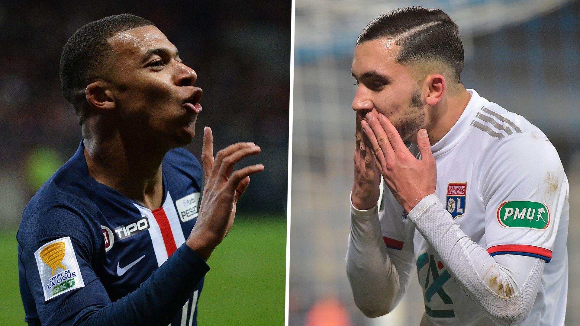 Kylian Mbappe Rayan Cherki PSG Lyon