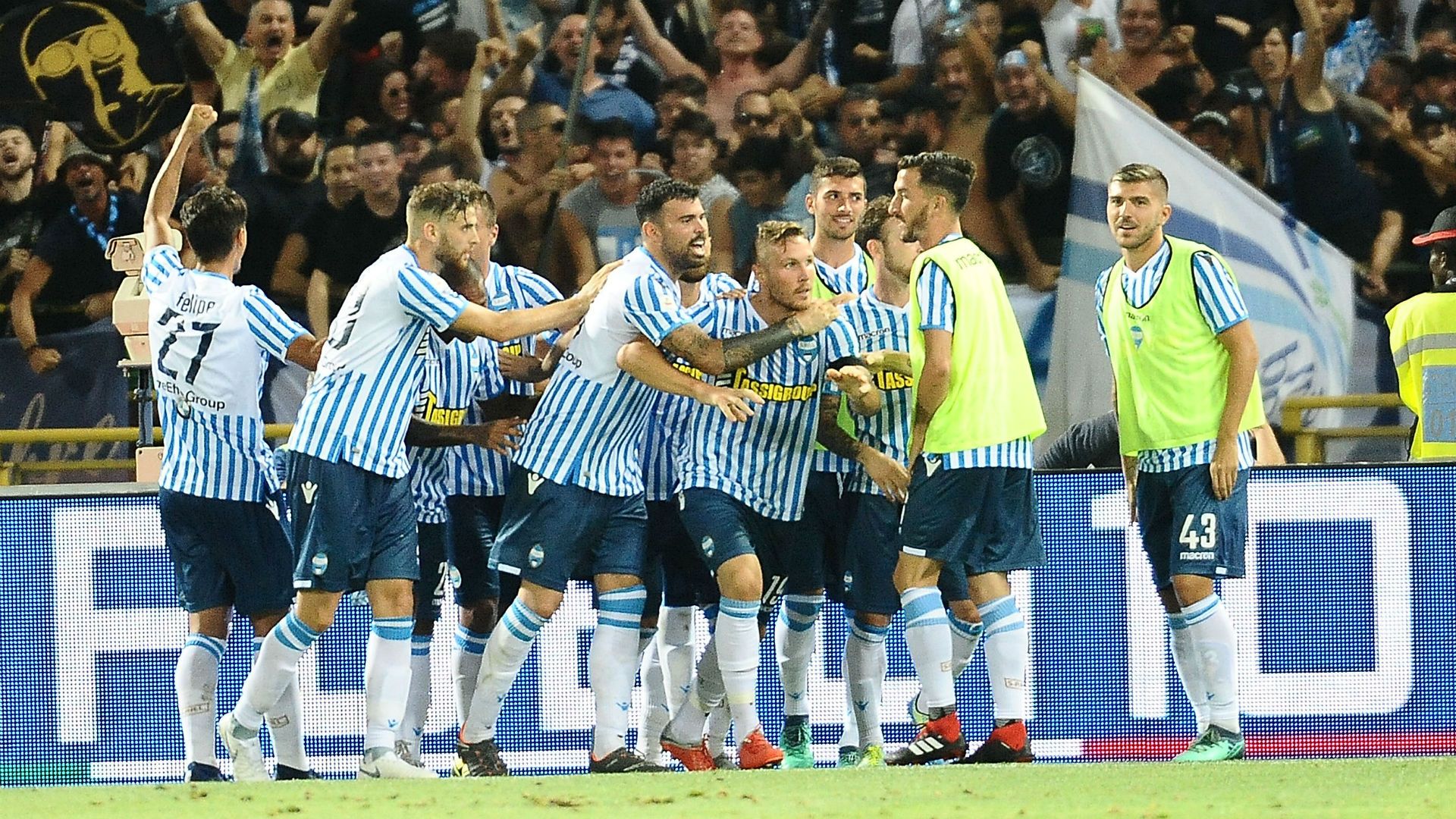 SPAL celebrating Bologna Serie A