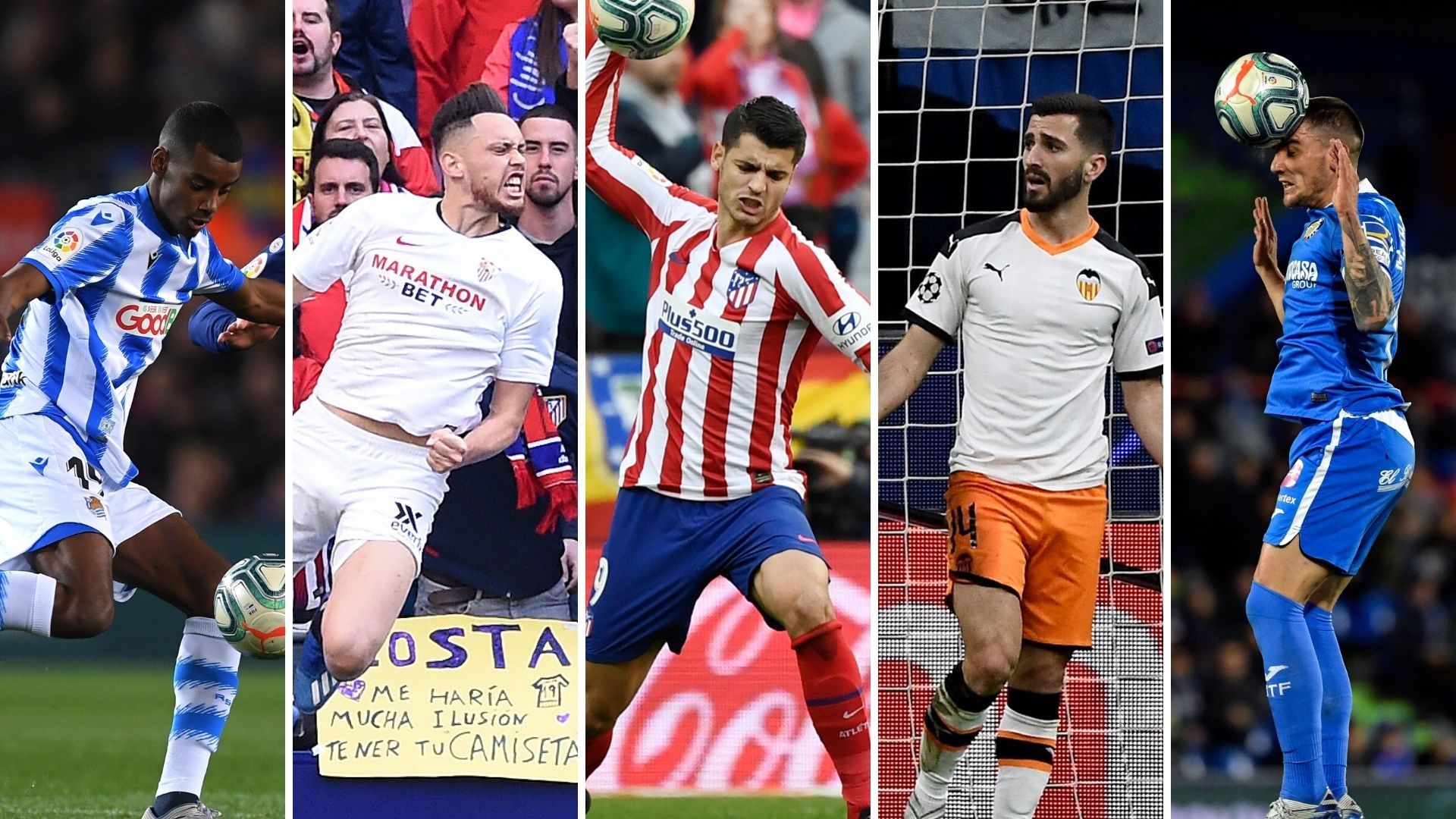 Isak, En-Nesyri, Morata, Parejo y Arambarri (Real Sociedad, Sevilla, Atlético Madrid, Valencia y Getafe)