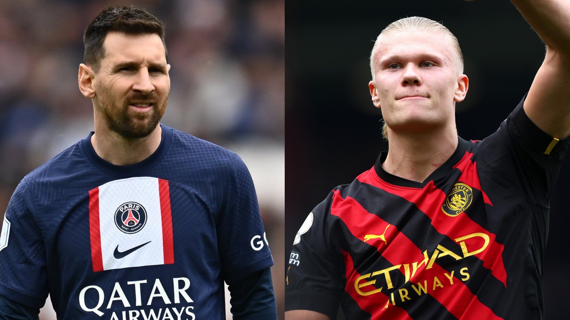 Lionel Messi Erling Haaland GFX