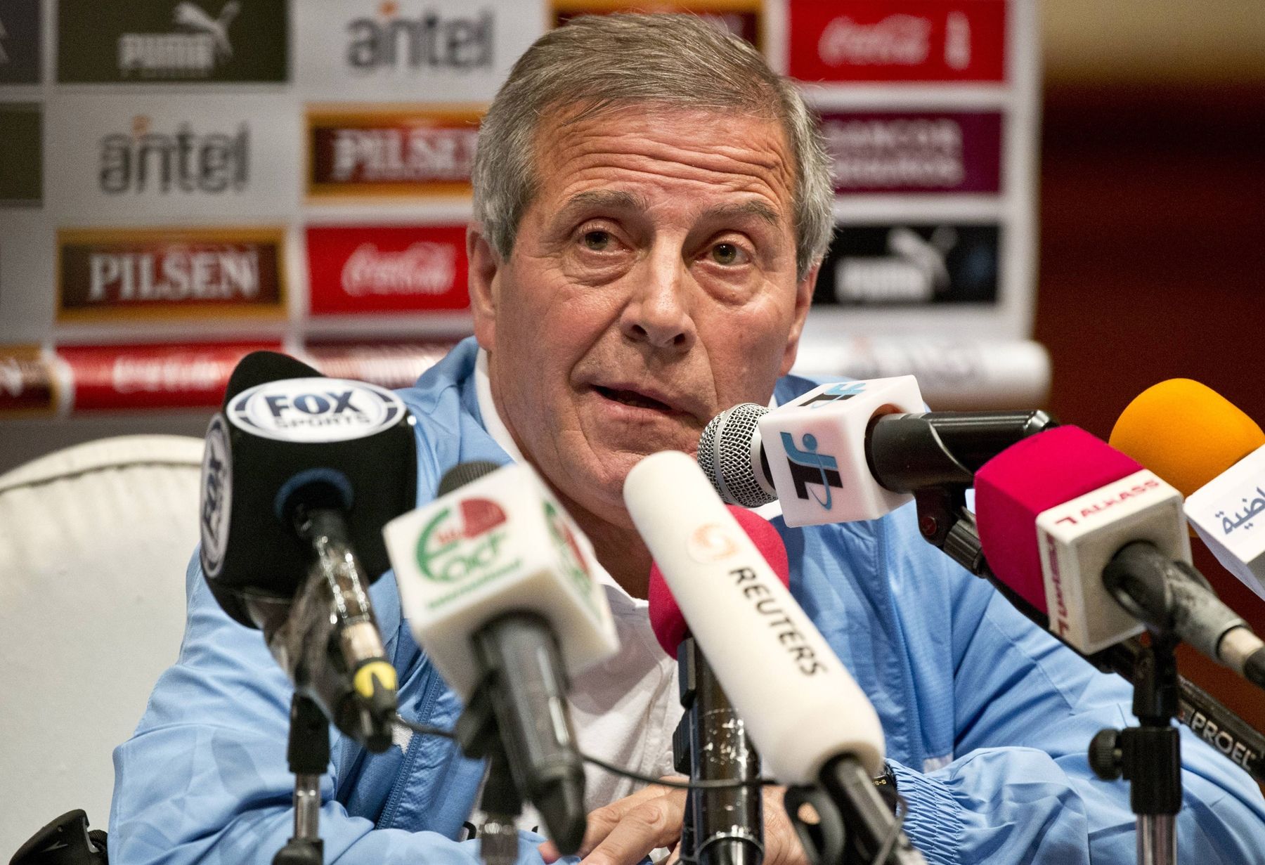 Uruguay's head football coach Oscar Washington Tabarez