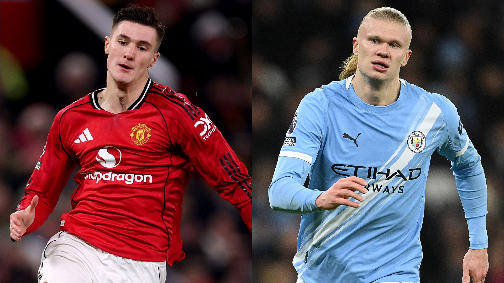 Benjamin Sesko Man Utd Erling Haaland Man City