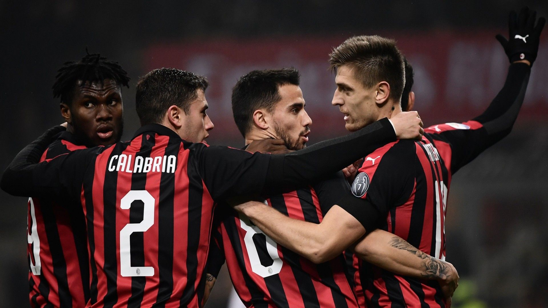 Milan celebration goal cagliari 10022019