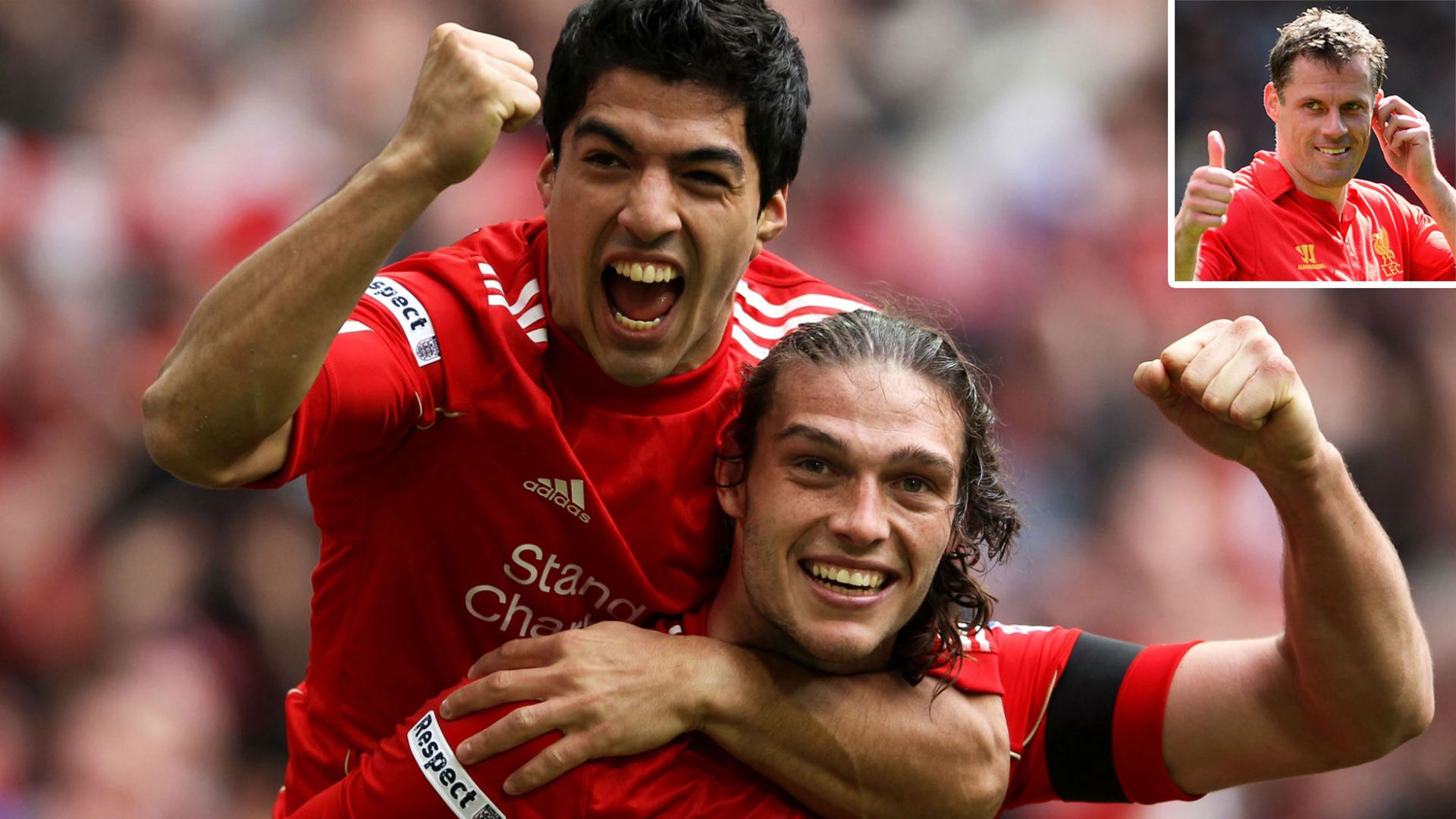 Luis Suarez Andy Carroll Jamie Carragher Liverpool