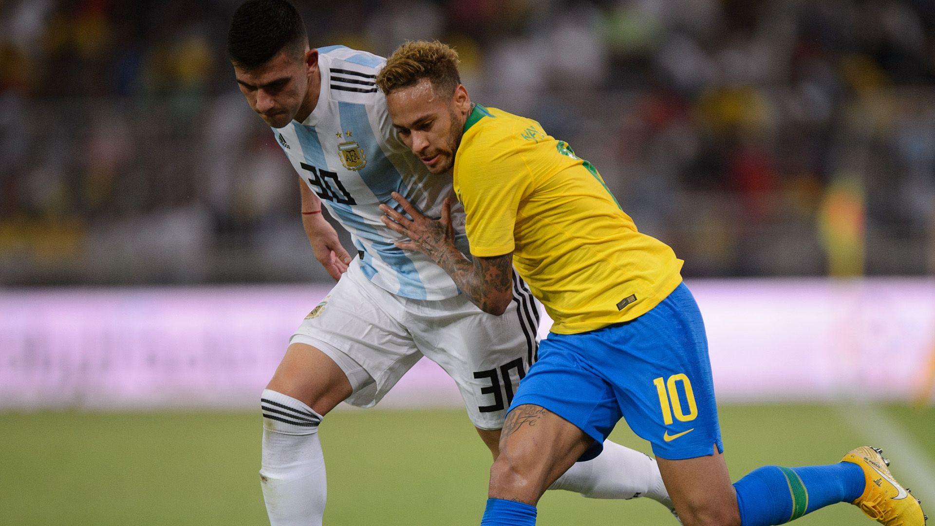 Neymar Rodrigo Battaglia Brasil Argentina Amistoso Superclássico das Américas 16102018