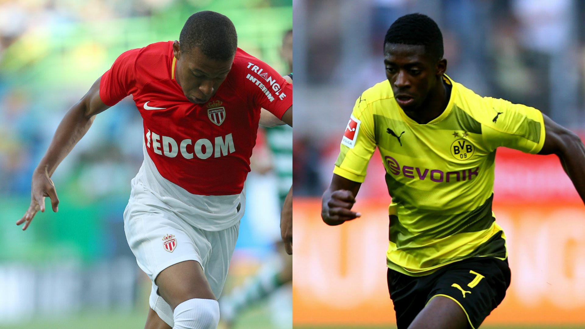 Kylian Mbappé Ousmane Dembele collage