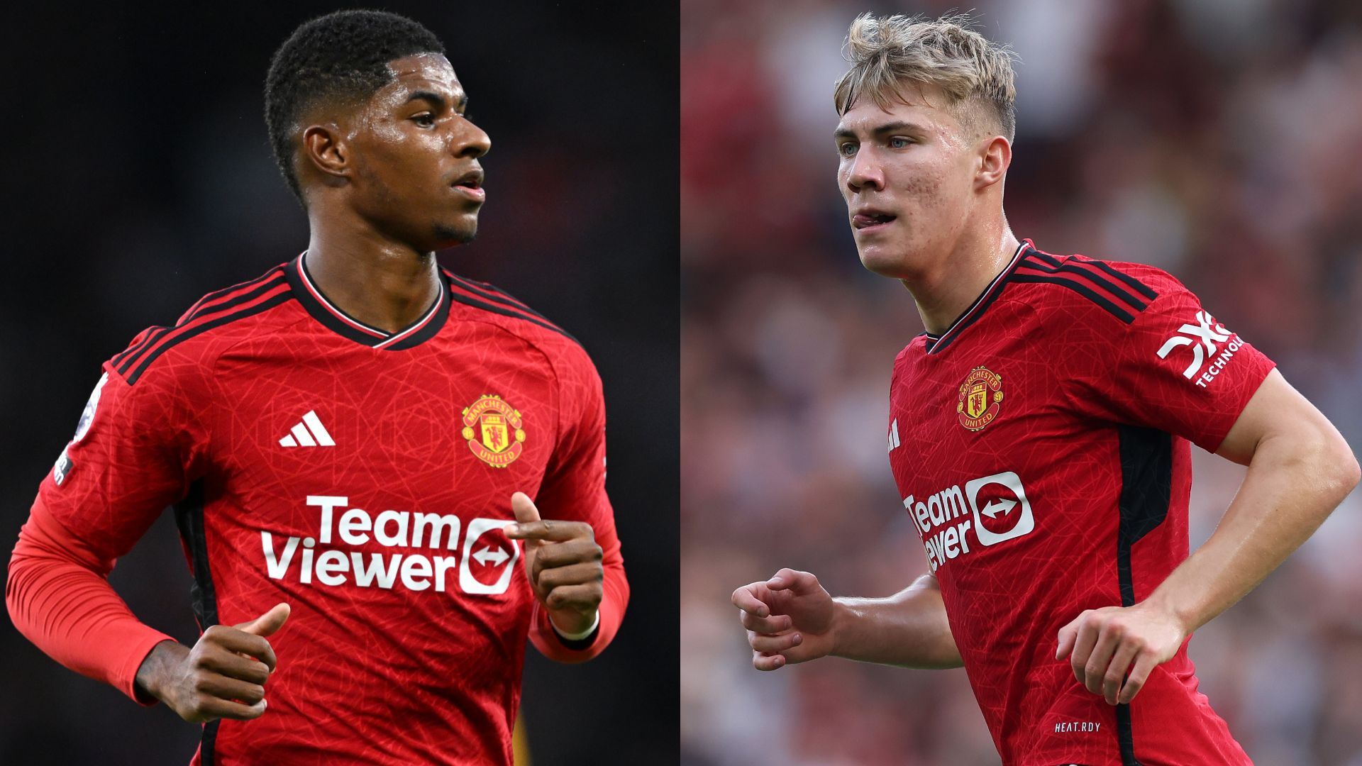 Marcus Rashford Rasmus Hojlund Manchester United 2023-24