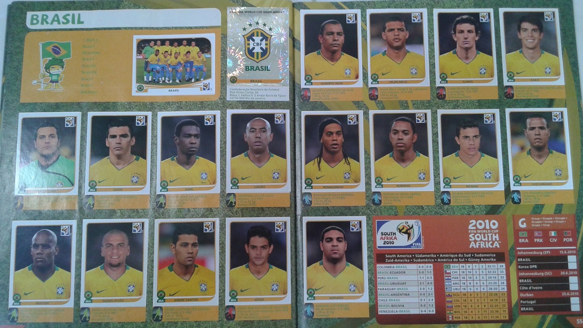 Seleção Brasil album Copa do Mundo 2010