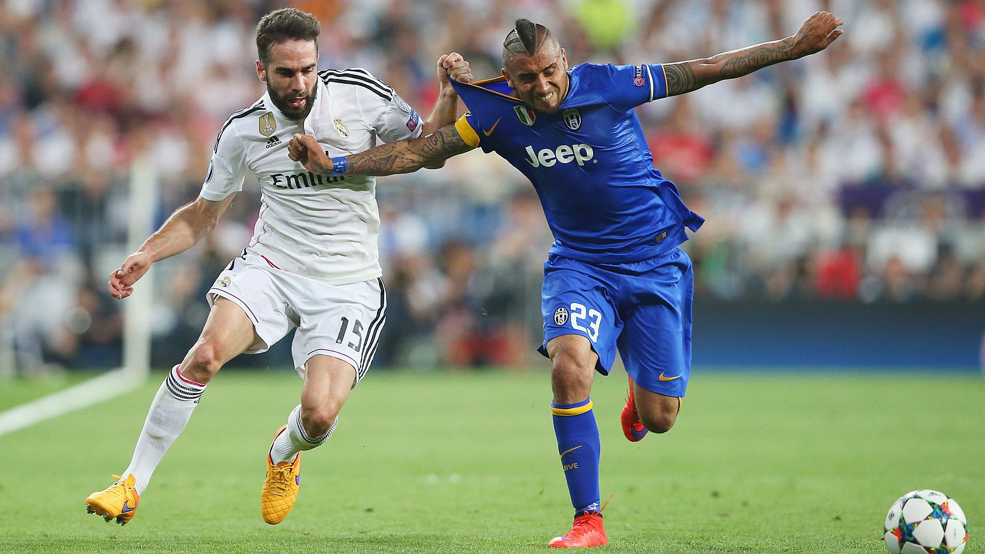 Dani Carvajal Real Madrid Arturo Vidal Juventus Turin Champions League 05132015