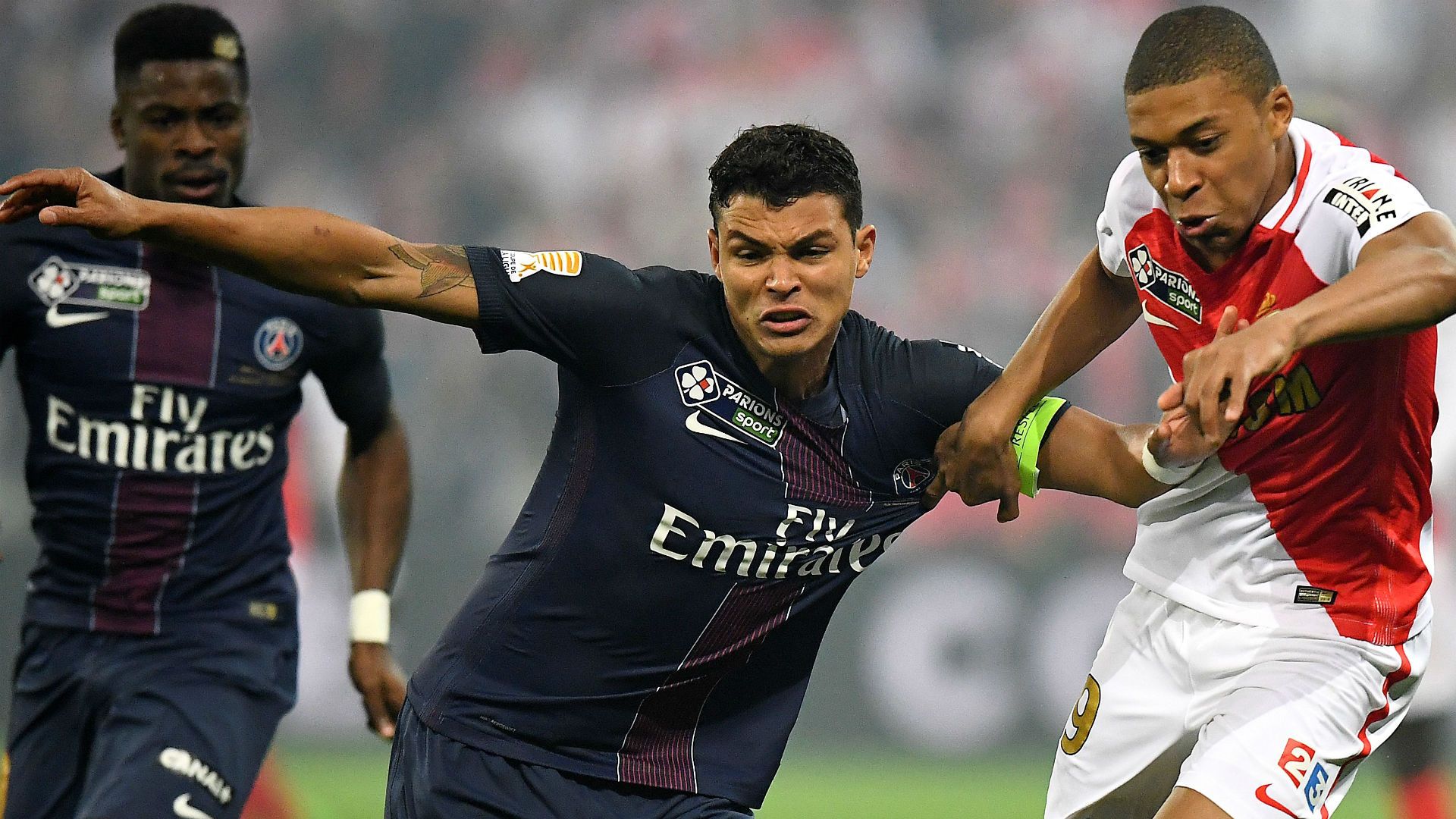 Thiago Sila Kylian Mbappé PSG Monaco Coupe de la Ligue 01042017