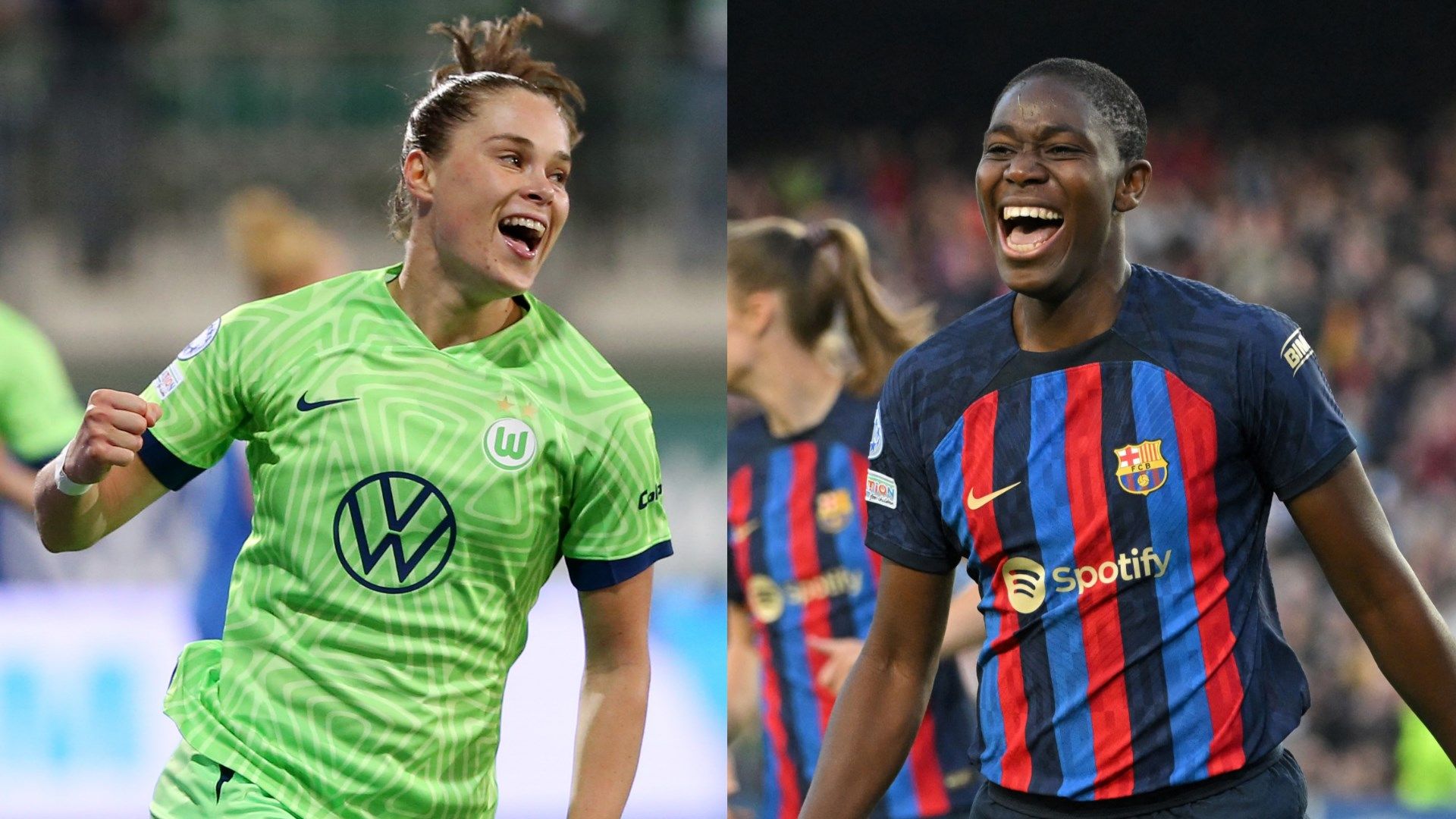 Ewa Pajor Asisat Oshoala Wolfsburg Barcelona Women composite