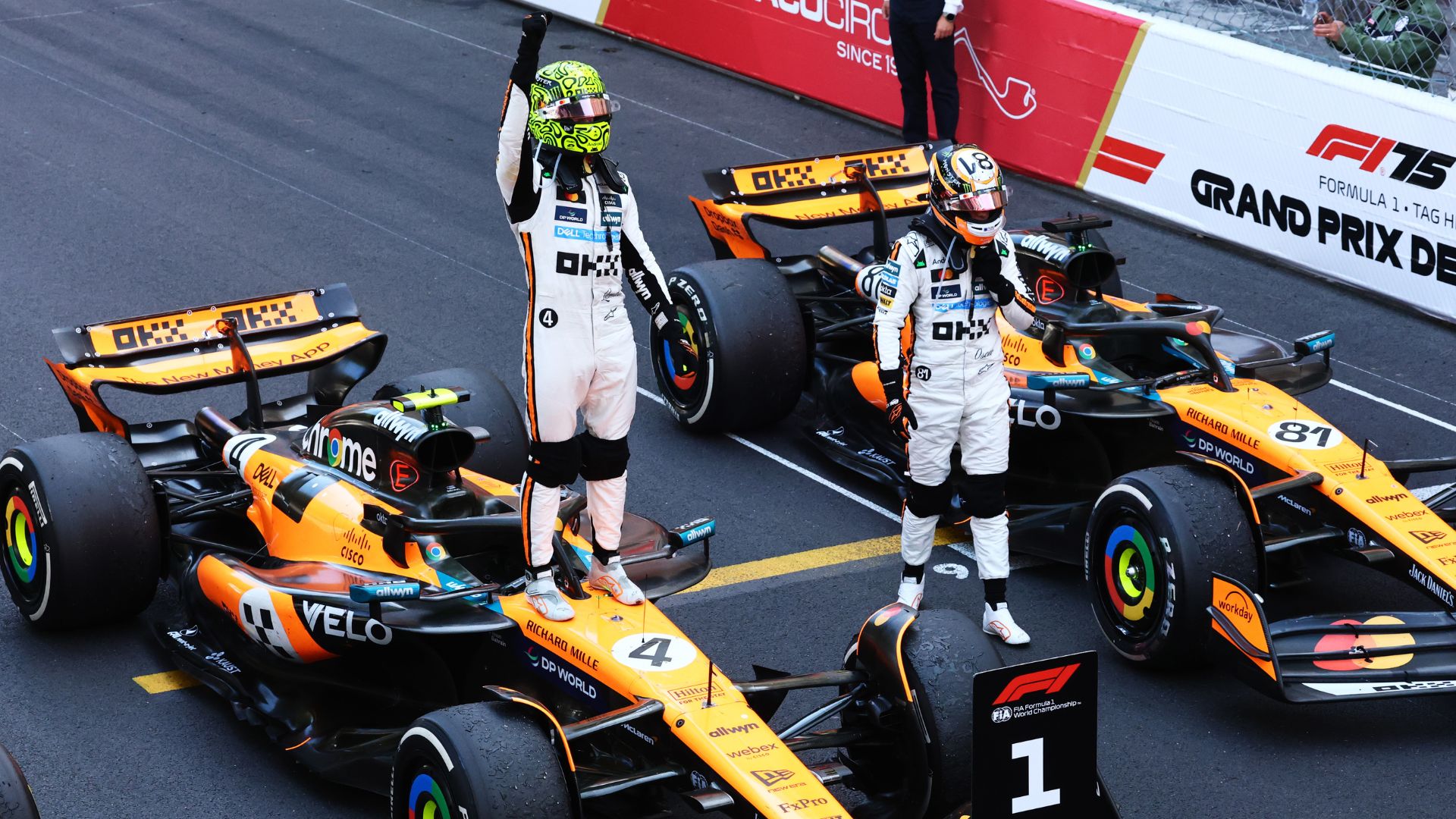 Race winner Lando Norris of Great Britain and McLaren