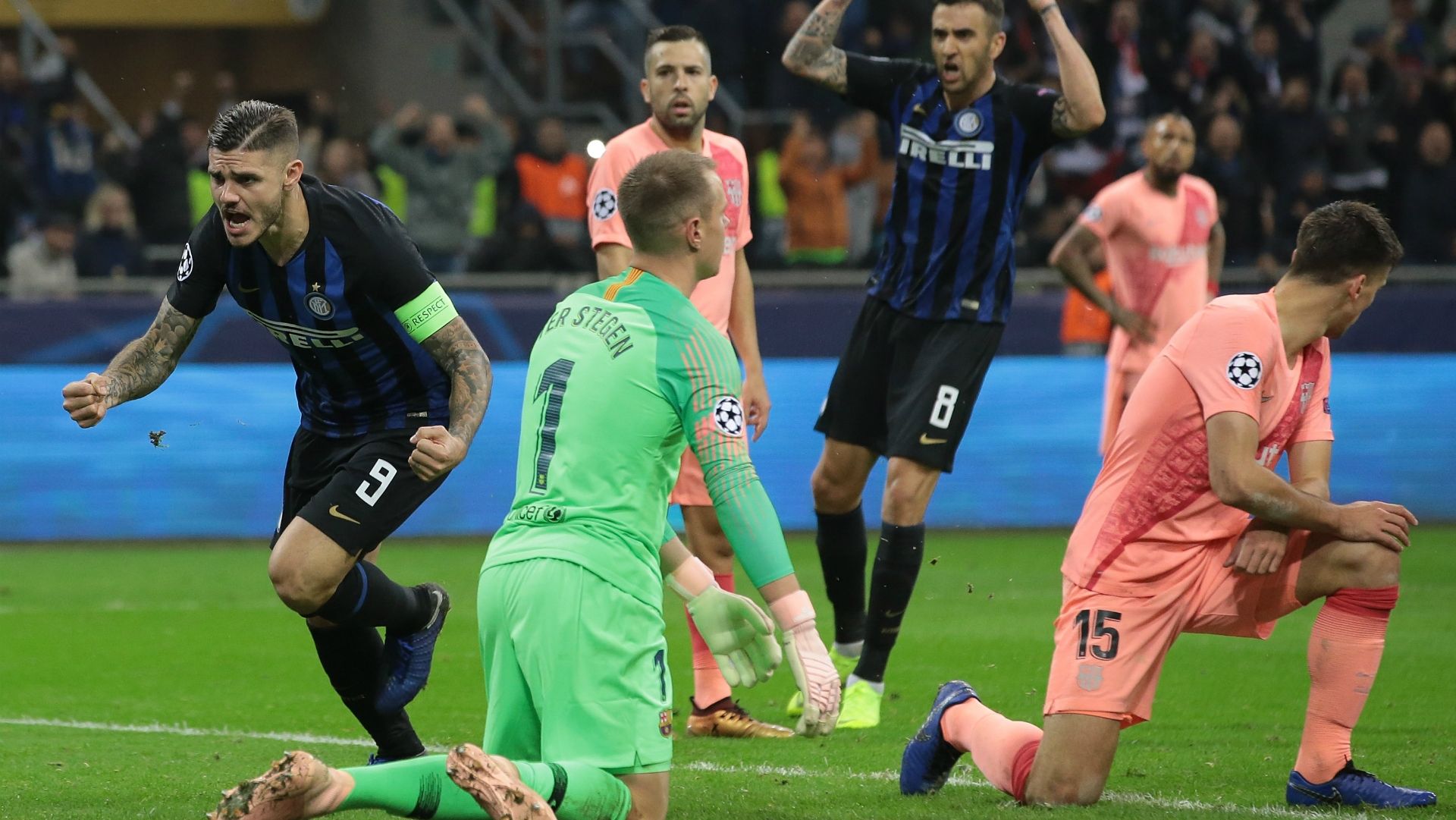 Icardi goal Barcelona CHampions League