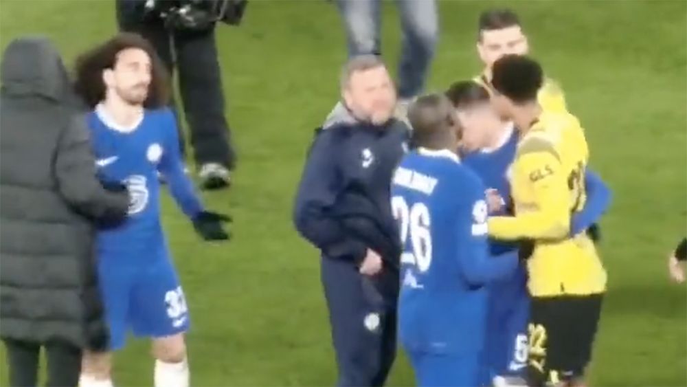 Bellingham Cucurella afar