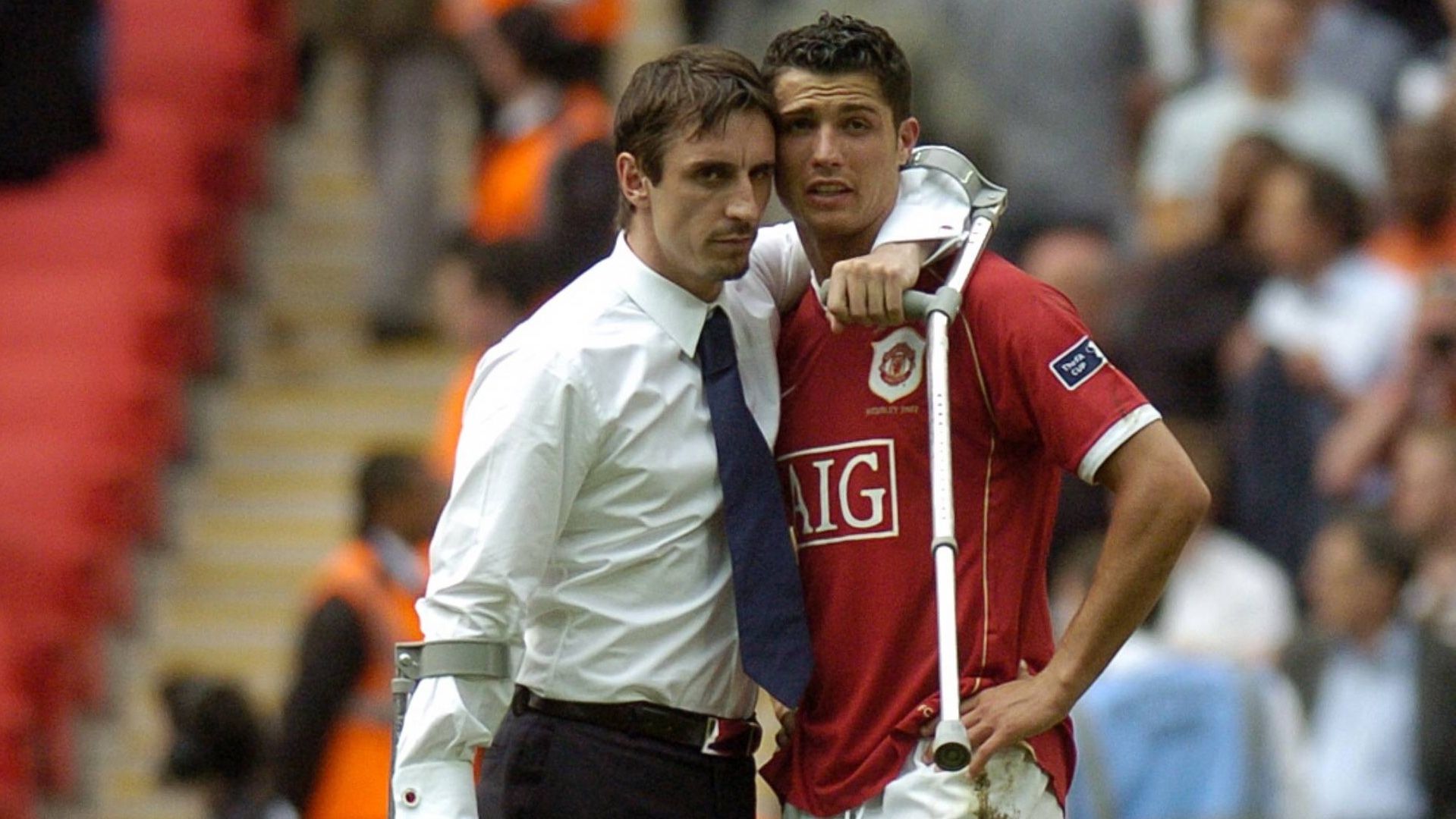 ONLY GERMANY Gary Neville Cristiano Ronaldo Manchester United 2007
